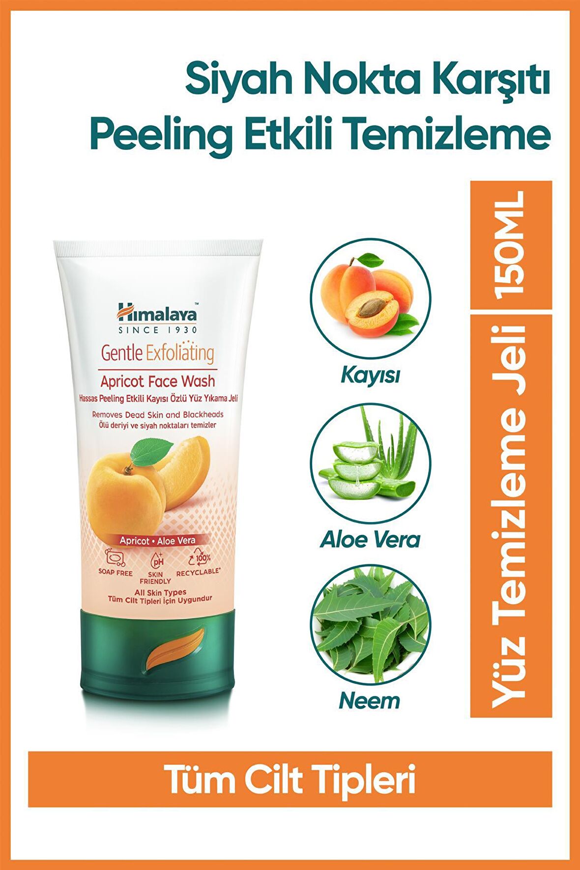 Himalaya Tüm Ciltler için Temizleyici Sabunsuz Yüz Temizleme Jeli 150 ml 