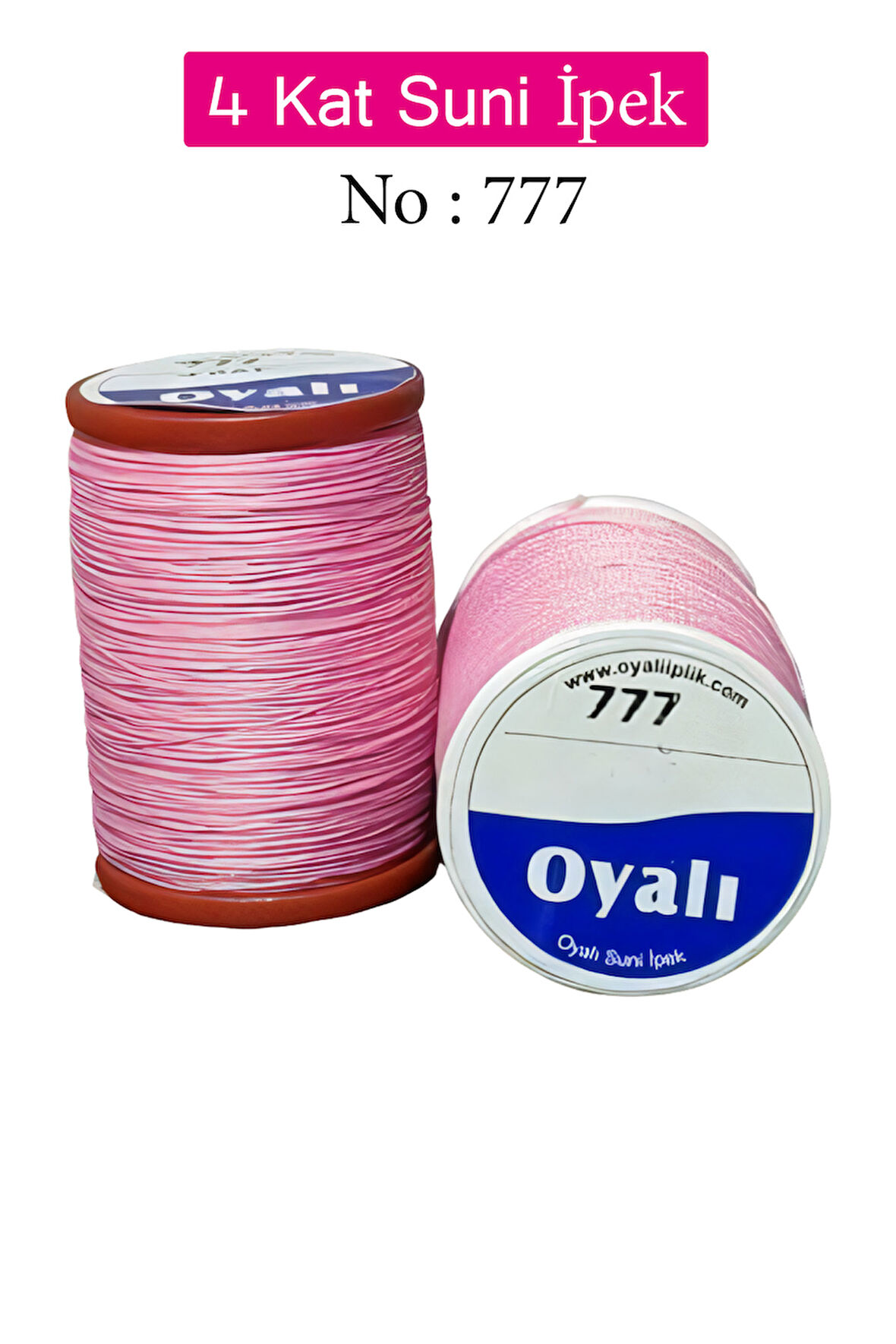 Oyalı 4 Kat Suni İpek İplik İğne Oyası Boncuk İpi Tığ Oyası No:777