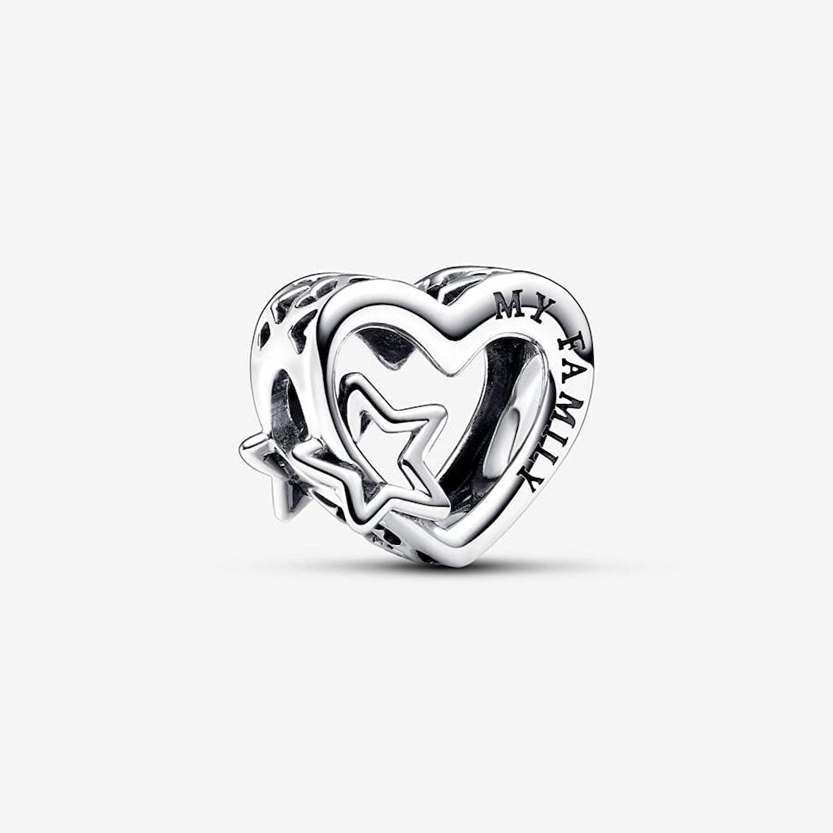 Kafes İşi Aile Kalp ve Yıldız Charm 792829C00