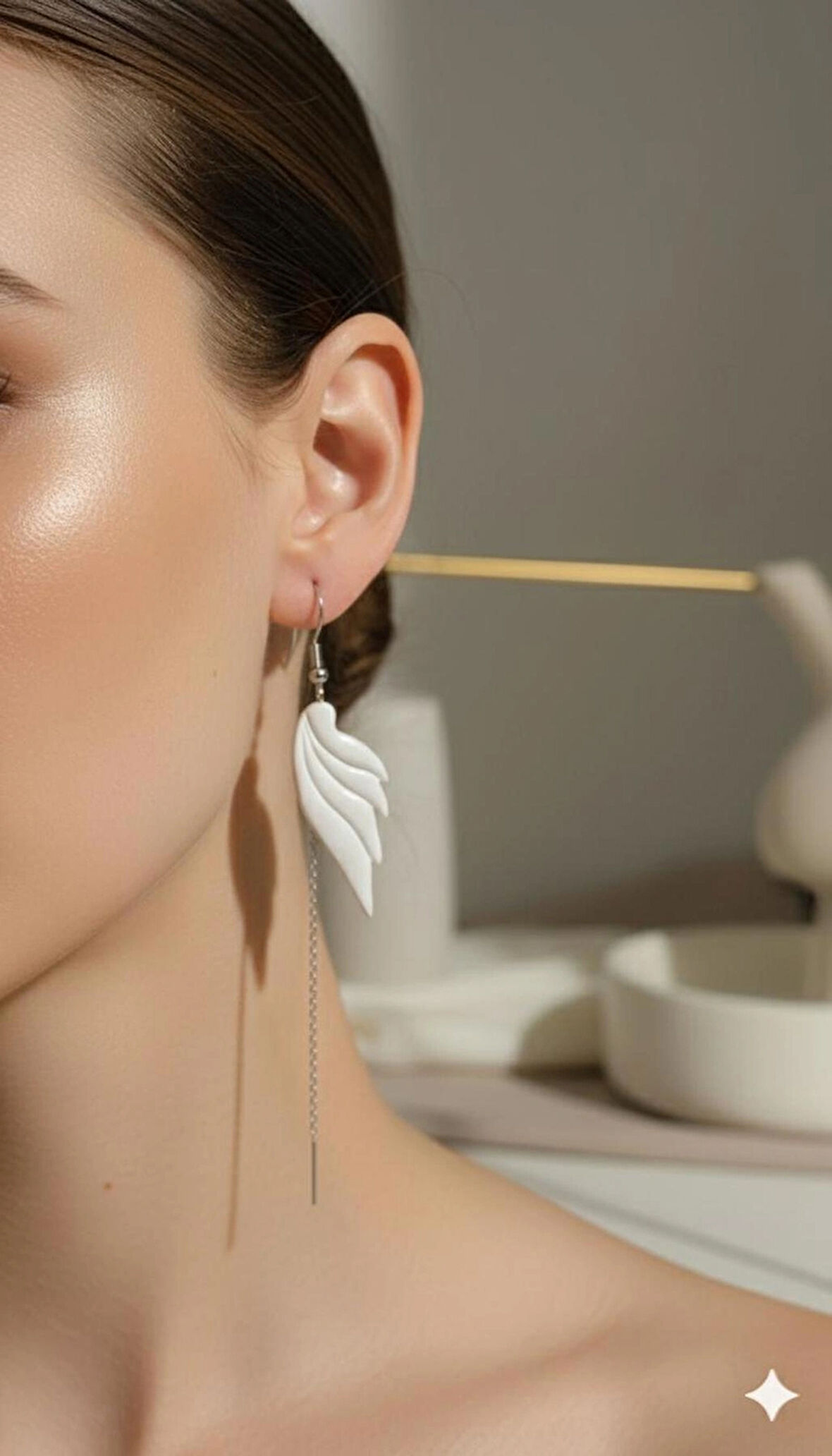 El Yapımı Tasarım Kadın Küpe - Kulağı Ağrıtmayan Çok Hafif ve Renkli Sallantılı Model