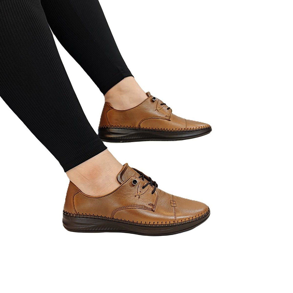 Voyager 9523 Taba Hakiki Deri Kadın Ayakkabı