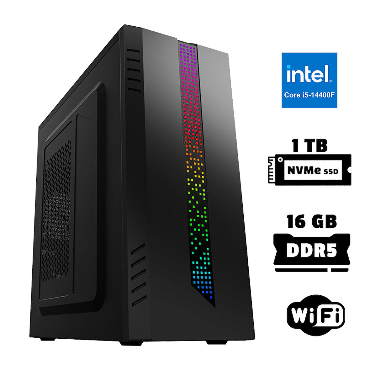 Xaser Xsr943 i5 14400F 16GB DDR5 Ram 1TB M.2 NVMe SSD 2GB GT610 Masaüstü Ofis Bilgisayarı