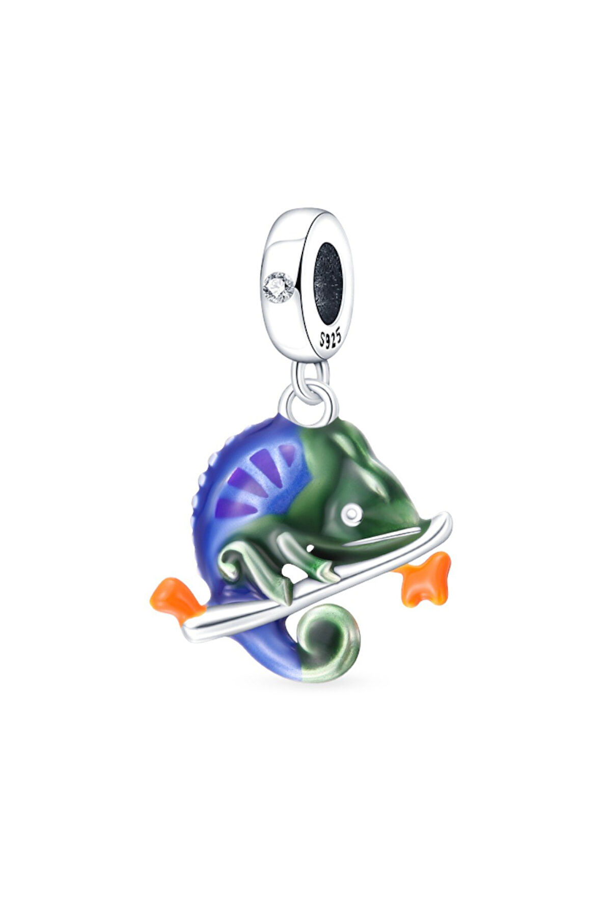 Mavi Yeşil Bukalemun Charm | 925 Ayar Gümüş