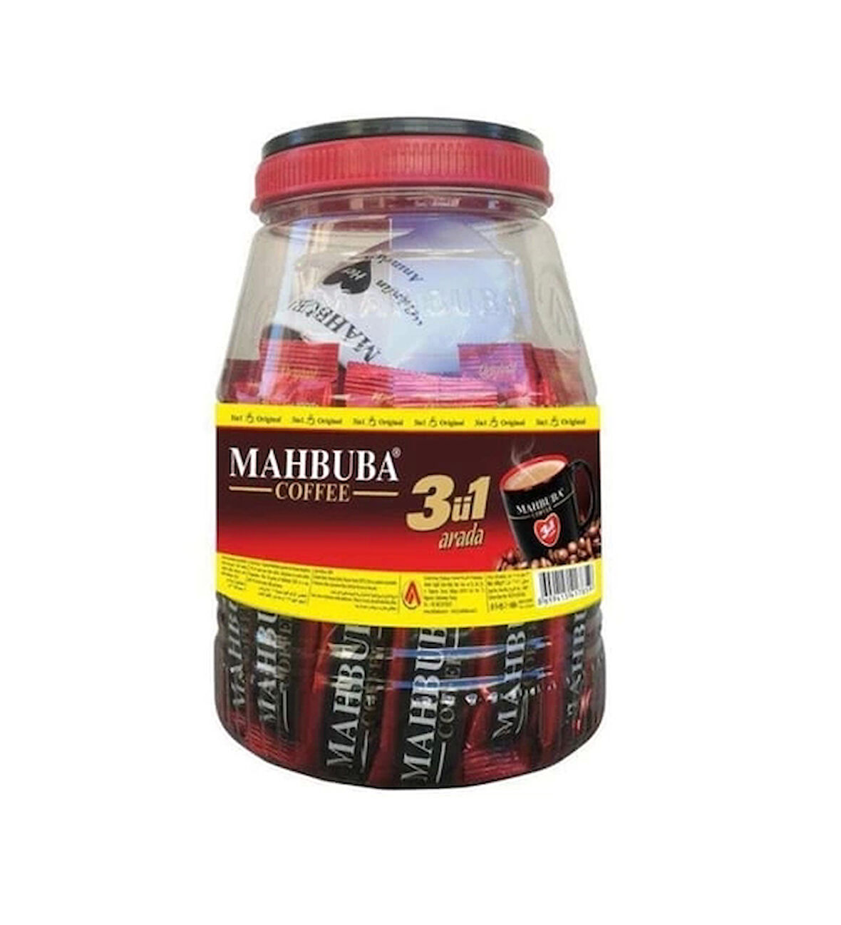 Mahbuba 3ü1 Arada Kavanoz Kahve Bardak Hediyeli 36 x 18 Gr + Renkli Kupa