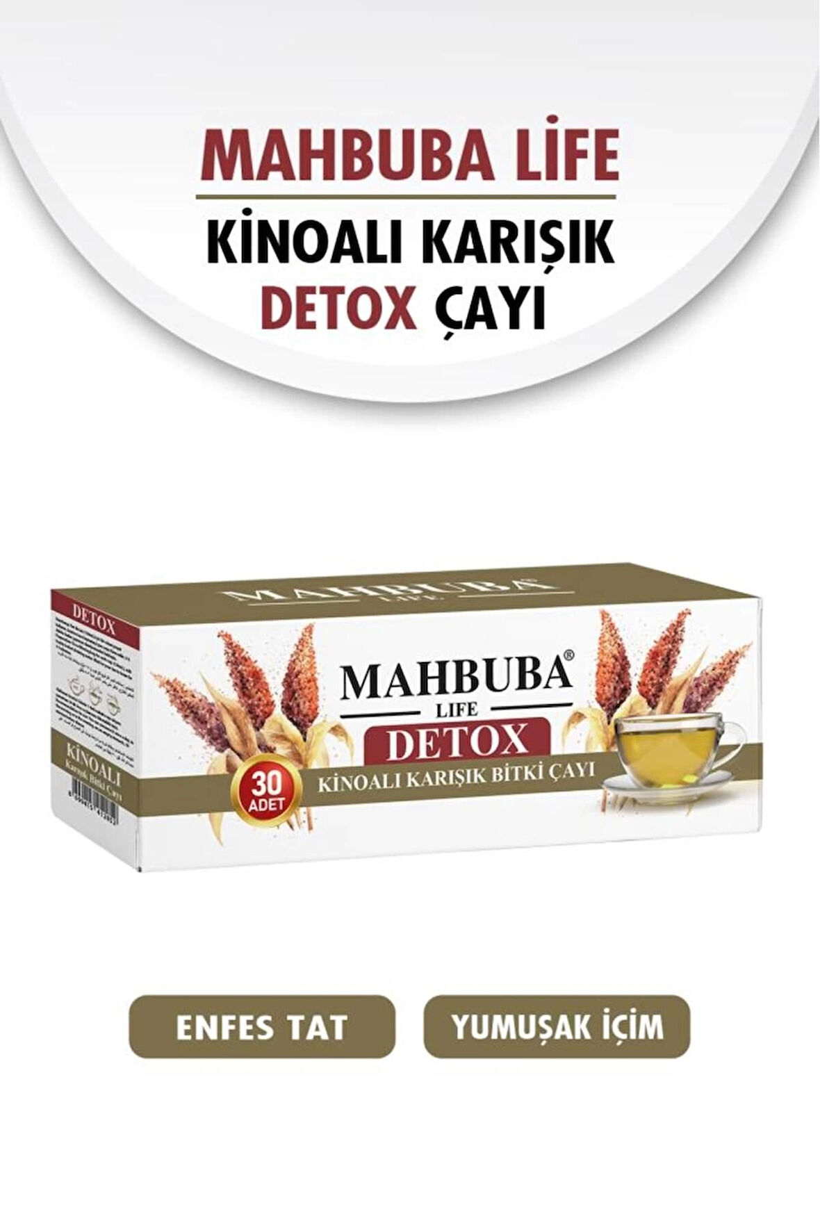 Mahbuba Kinoalı Karışık Detox Diyet Glutensiz Form Bitki Çayı 1 Aylık - ( 30 Kullanım ) Net 60gr