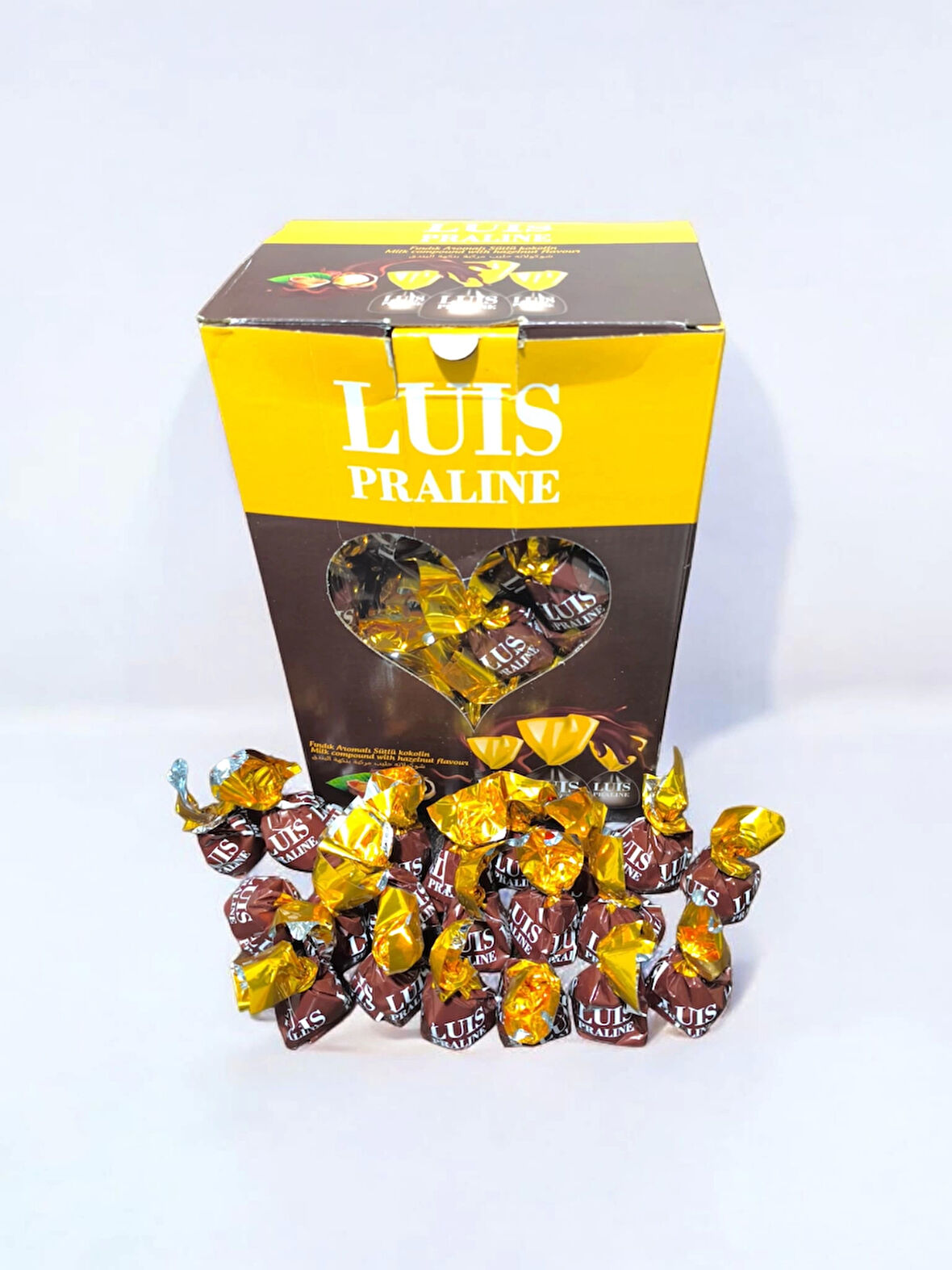 Luis Praline Fındık Aromalı Sütlü Kokolin Çikolatalı Şeker 2 Kg