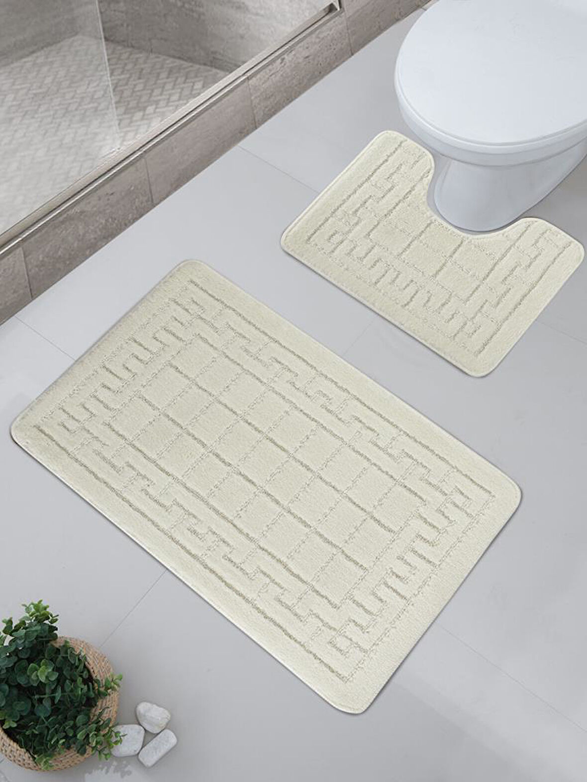 Banyo Paspası Silver Maldiv U Tip 2’li Set