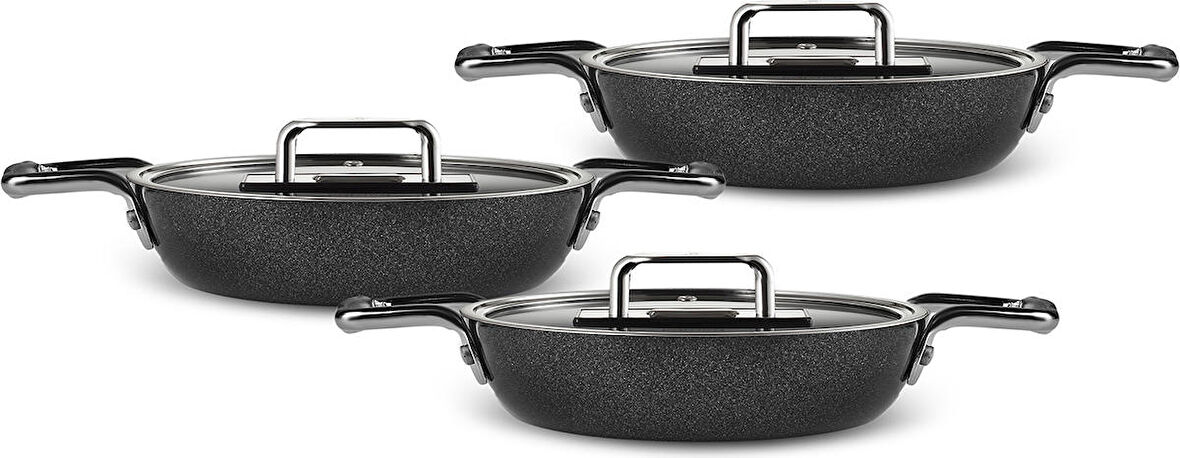 Karaca Swiss Crystal Mastermaid 6 Parça Sahan Set Shiny Black