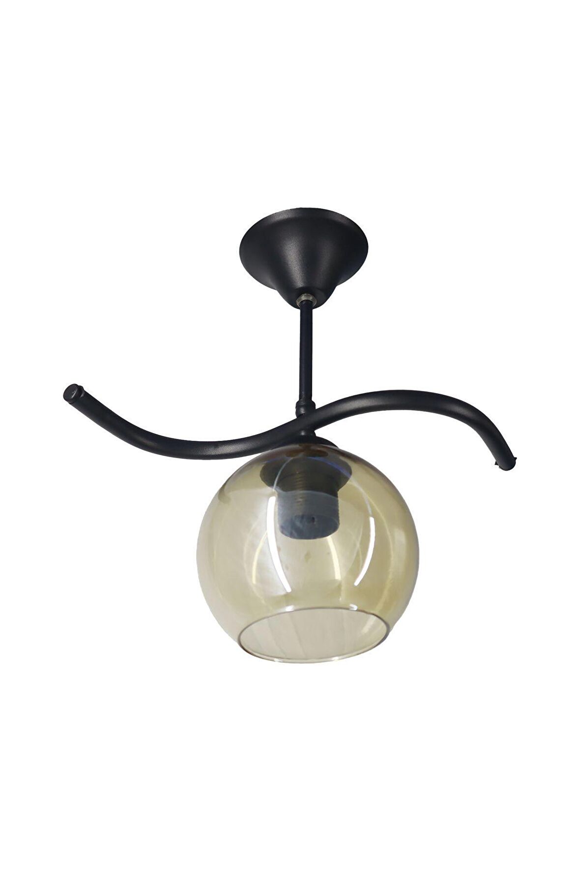 Fuji Siyah Tekli Bal Camlı Avize | Kaliteli Modern Metal Avize