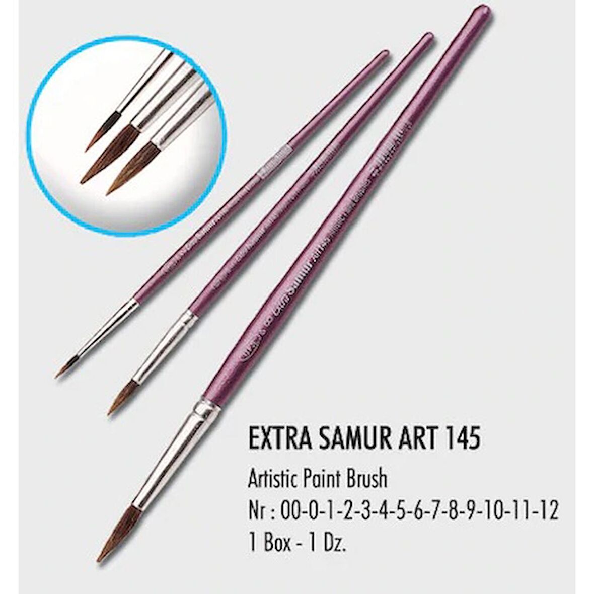 Samur Fırça Sulu Boya Extra Kalem Midilli Kıl 16-12-LI-PKT