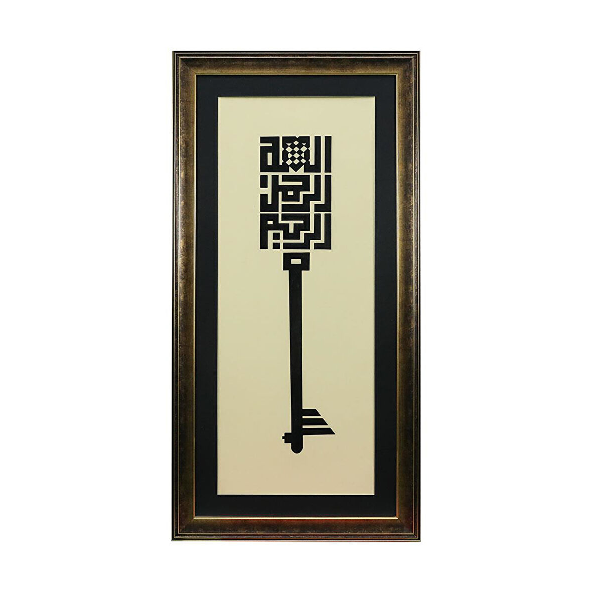 e38 EL İŞÇİLİĞİ BESMELE-İ ŞERİF HÜSN-İ HAT TABLO 52 x 104 cm - 6063