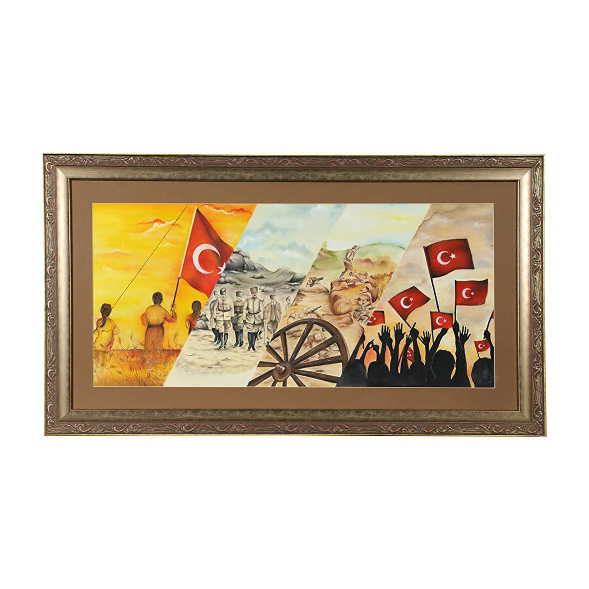 e38 EL İŞÇİLİĞİ KUMAŞ BOYAMA TABLO 105 x 59 cm - 6088