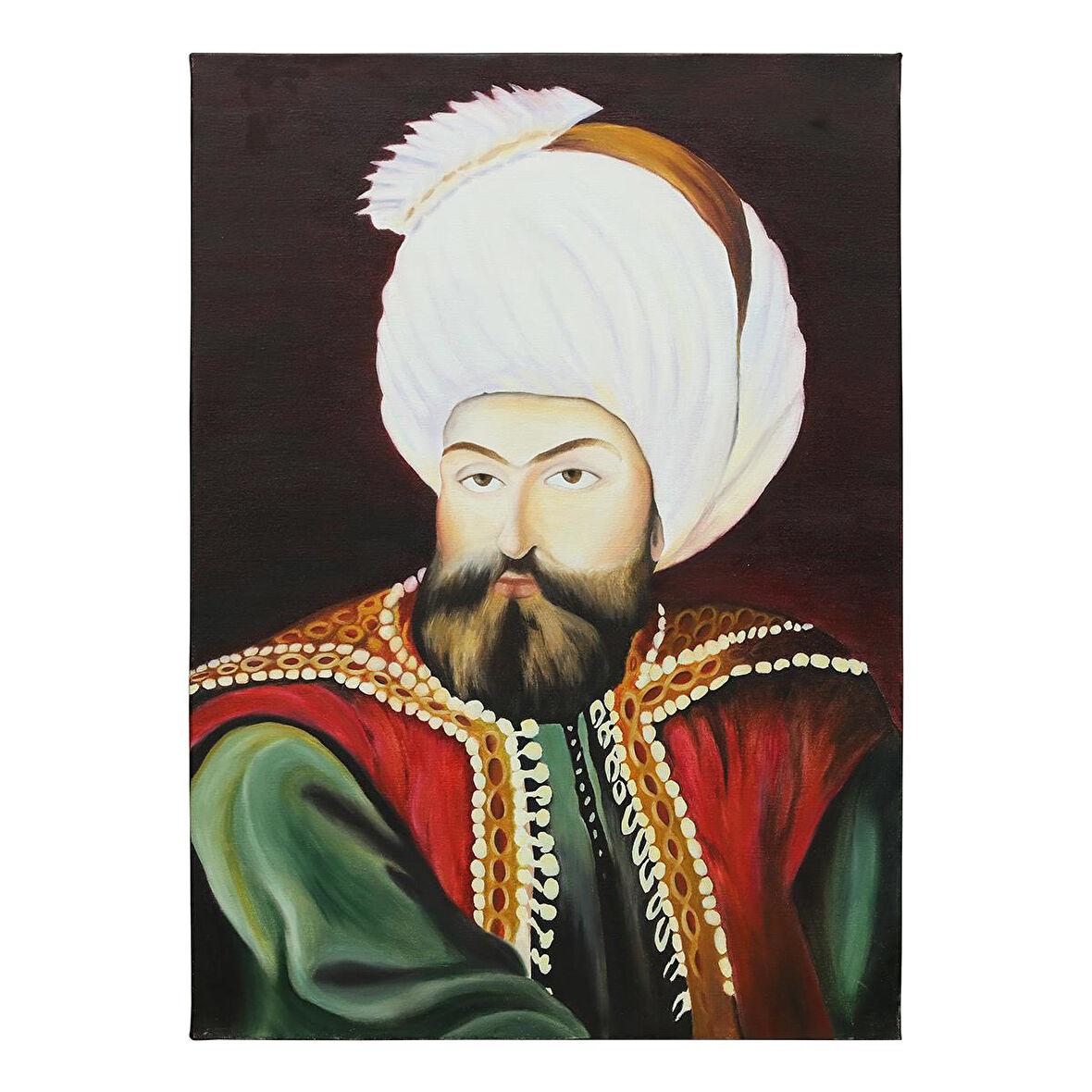 e38 EL İŞÇİLİĞİ  OSMAN GAZİ YAĞI BOYA RESİM 70*50 cm  - 6128