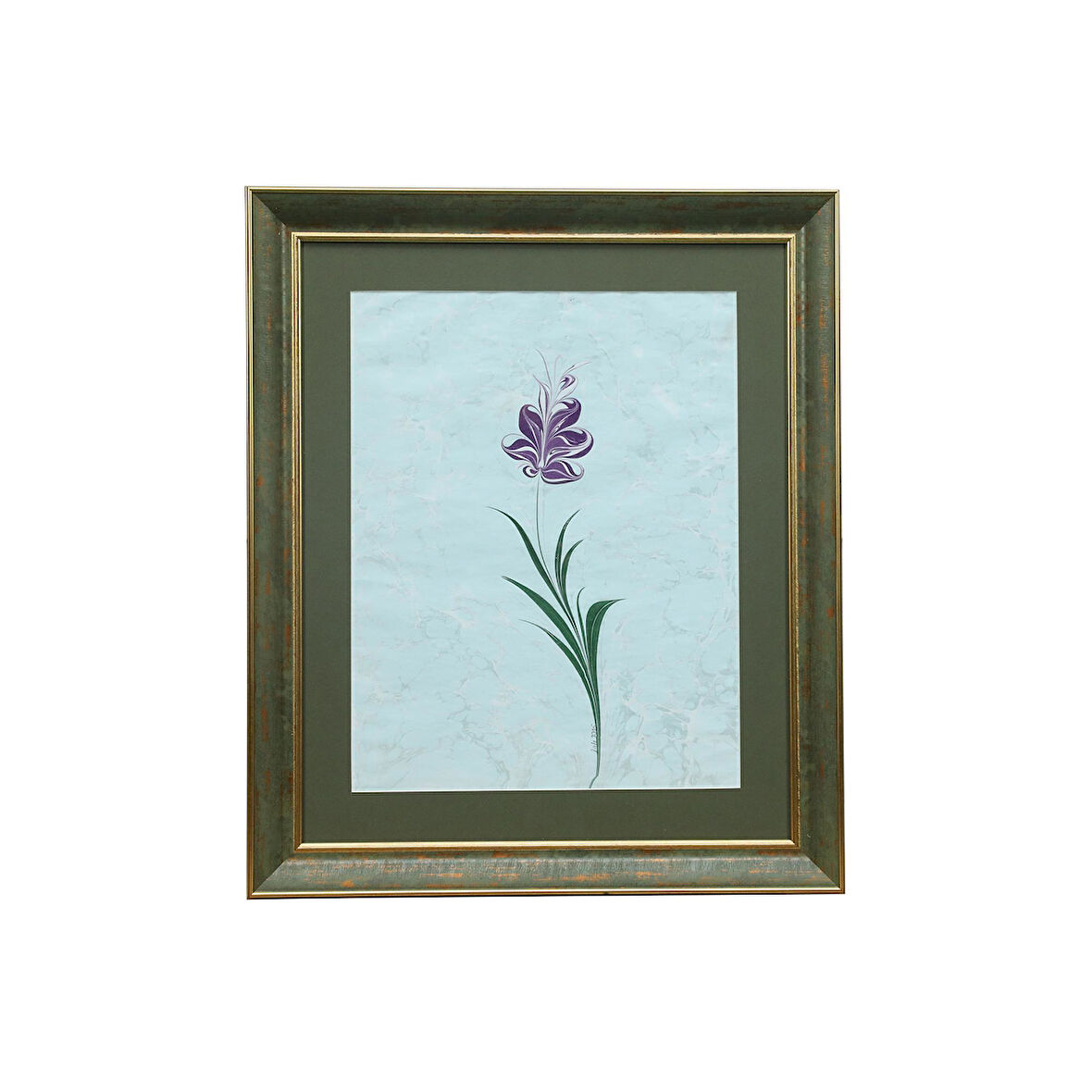 e38 EL İŞÇİLİĞİ EBRU TABLO 50x43  cm - 6228