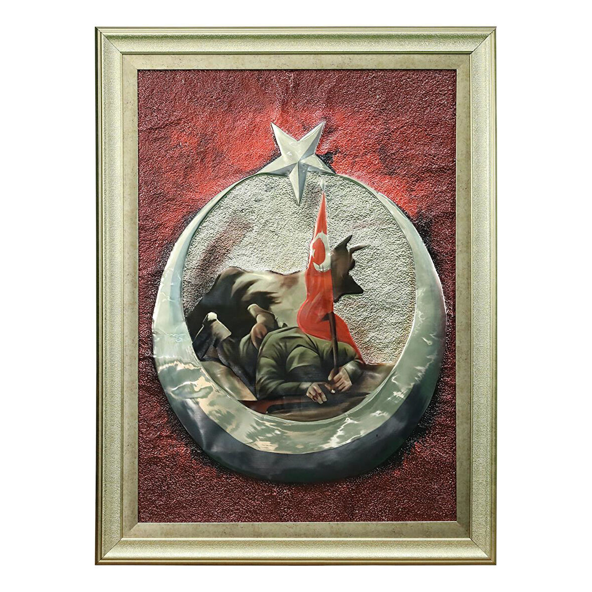 e38 EL İŞÇİLİĞİ  ALİMİNYUM KABARTMA TABLO 62x82 CM - 6358