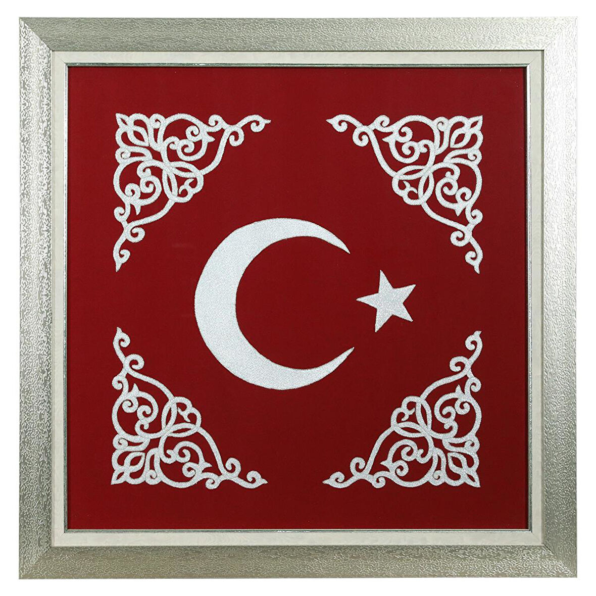e38 EL İŞÇİLİĞİ  APLİKE TEKNİĞİ ZİNCİR İŞİ TABLO 77x77 CM - 6368