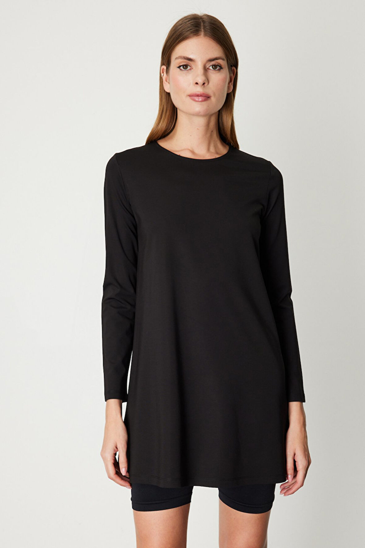 On Kadın Uzun Kollu Basic Tunik 61421 Siyah
