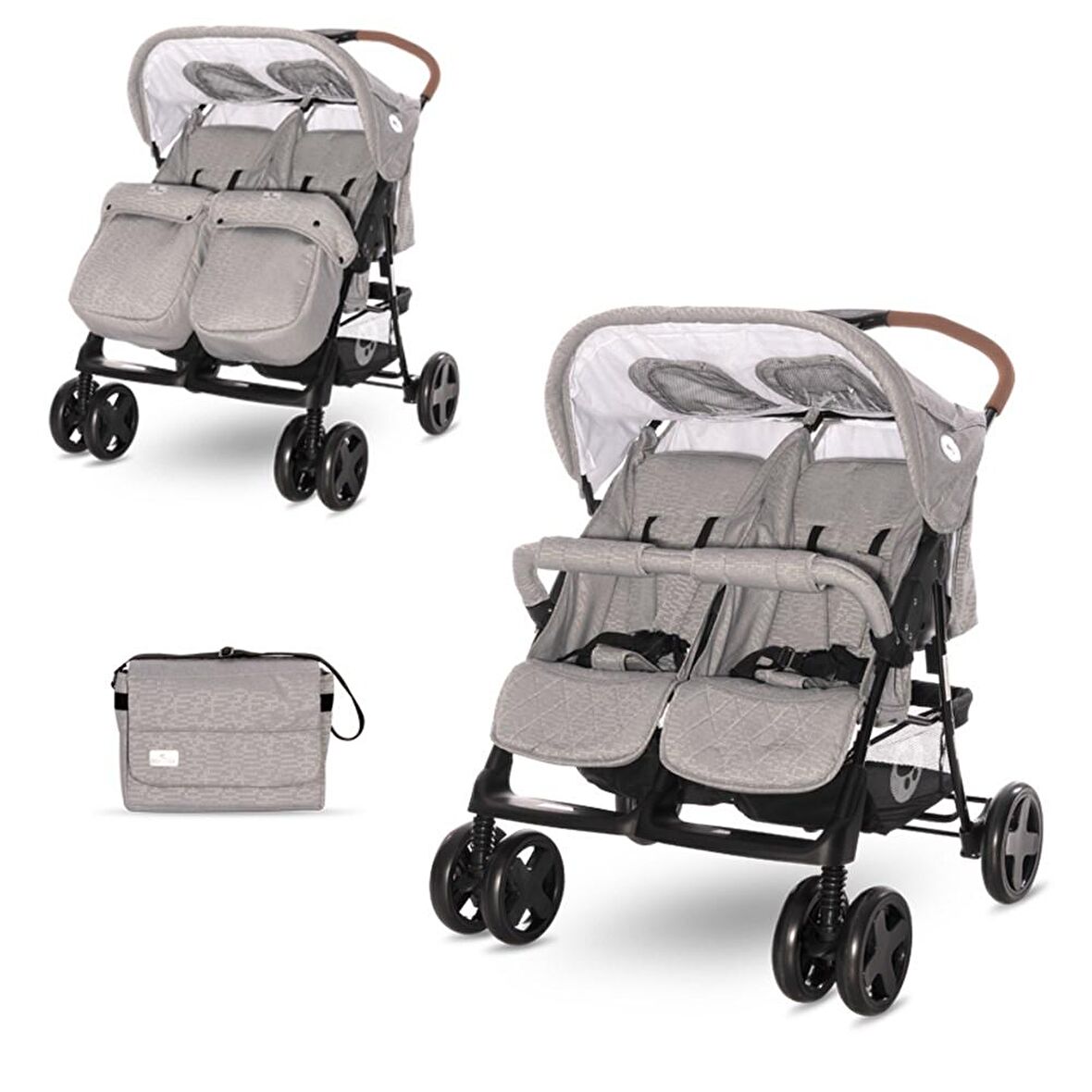 Lorelli Twin Ikiz Bebek Arabası – Steel Grey