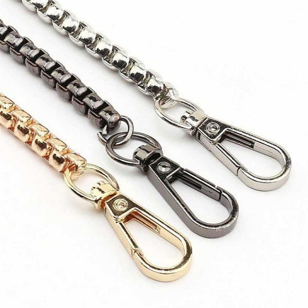 Kancalı Çanta Zinciri Siyah ( 1 Metre )