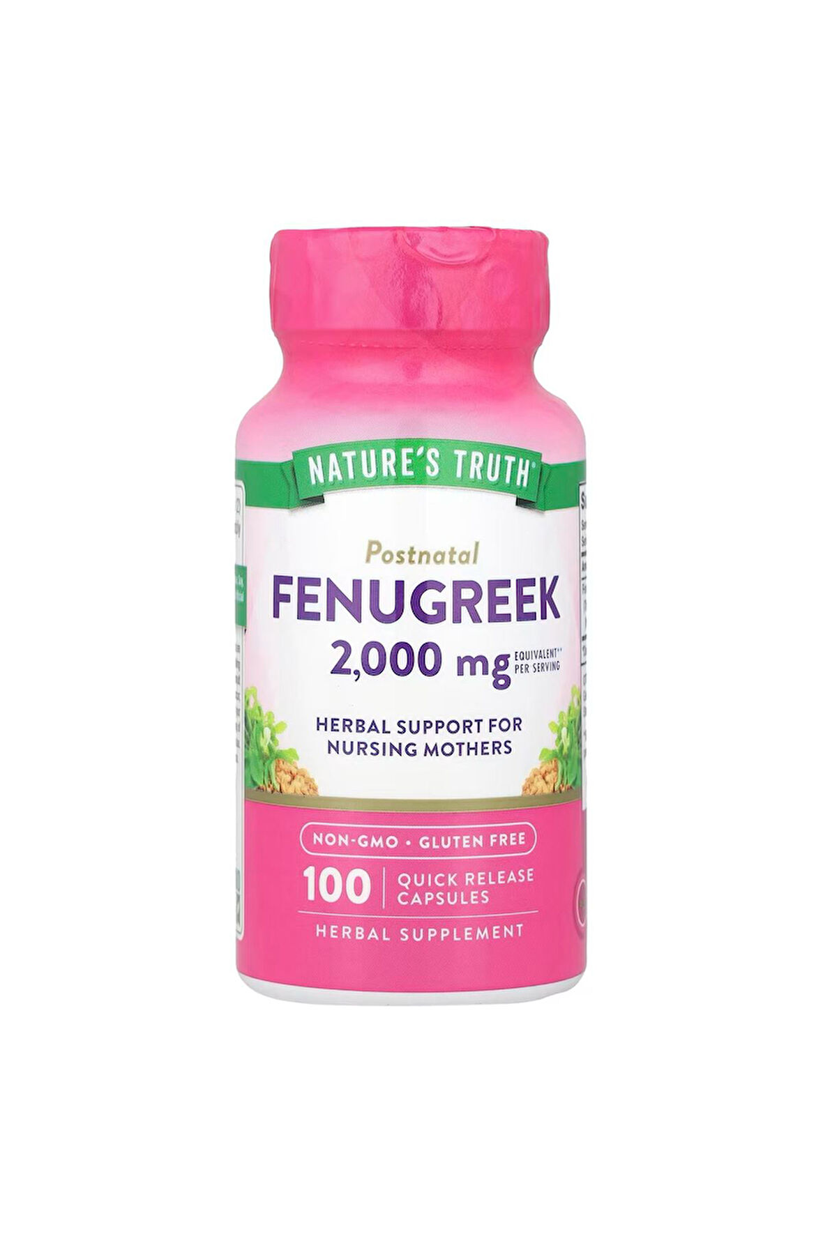 Fenugreek - Çemen otu, 2.000 mg, 100 Hızlı Salımlı Kapsül 