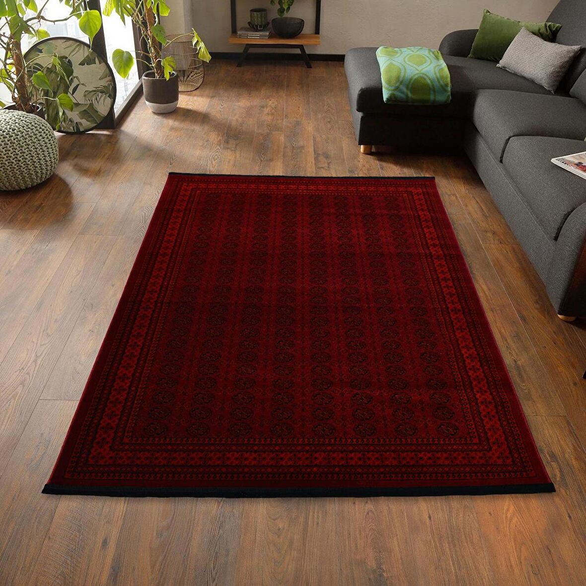 Afgan Türkmen Otantik Desenli Dokuma 9581B Salon ve Oturma Odası Halısı