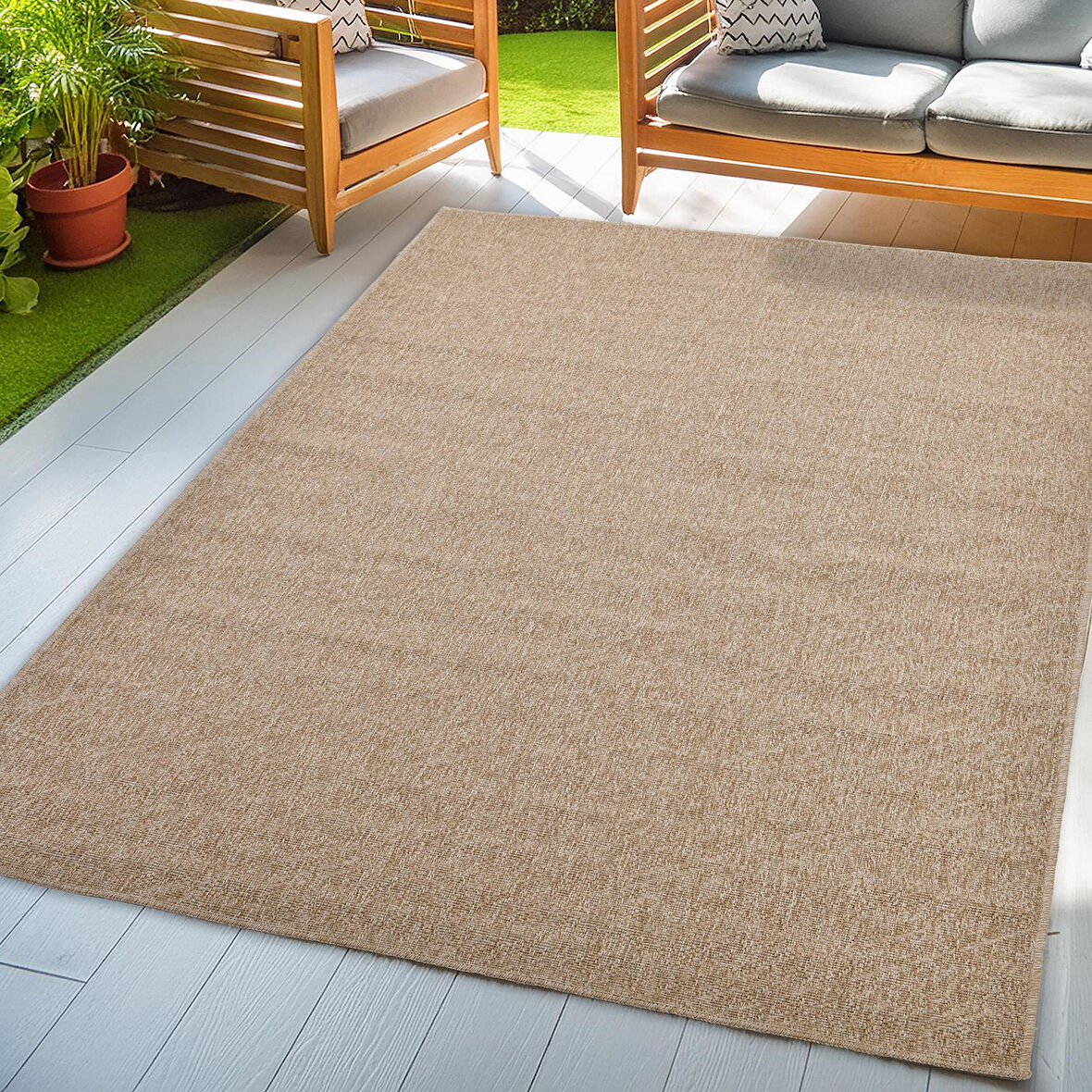 Avanos Modern Sisal Jüt Toz Vermez Balkon Bahçe Mutfak Dokuma Halı Kilim