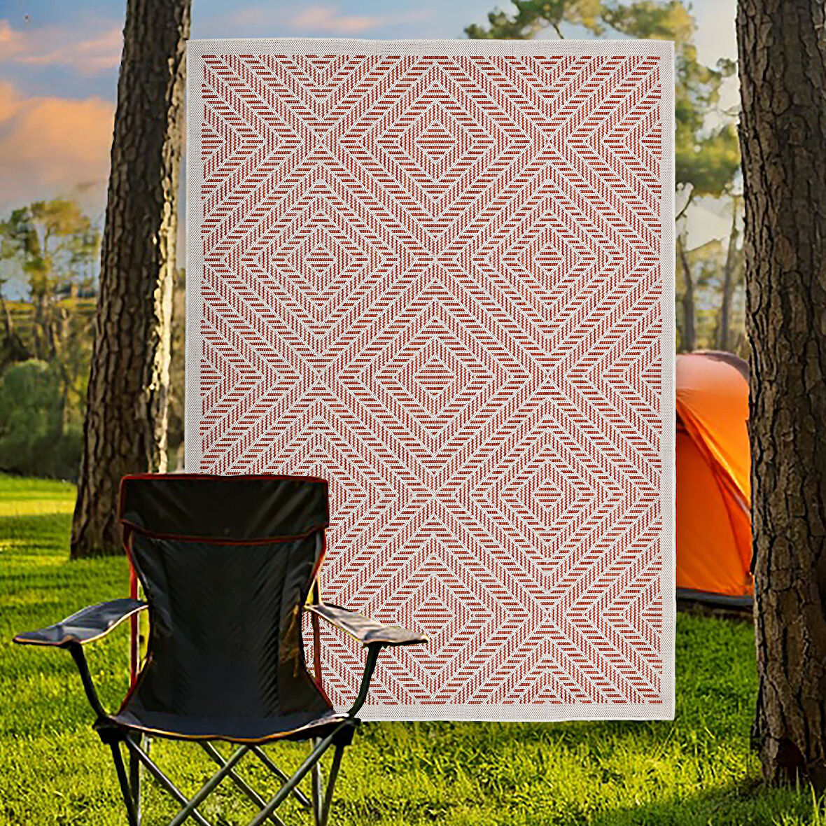 Eco Katlanabilir Sisal Balkon Teras Bahçe Piknik Kamp Mutfak Dokuma Halı Kilim