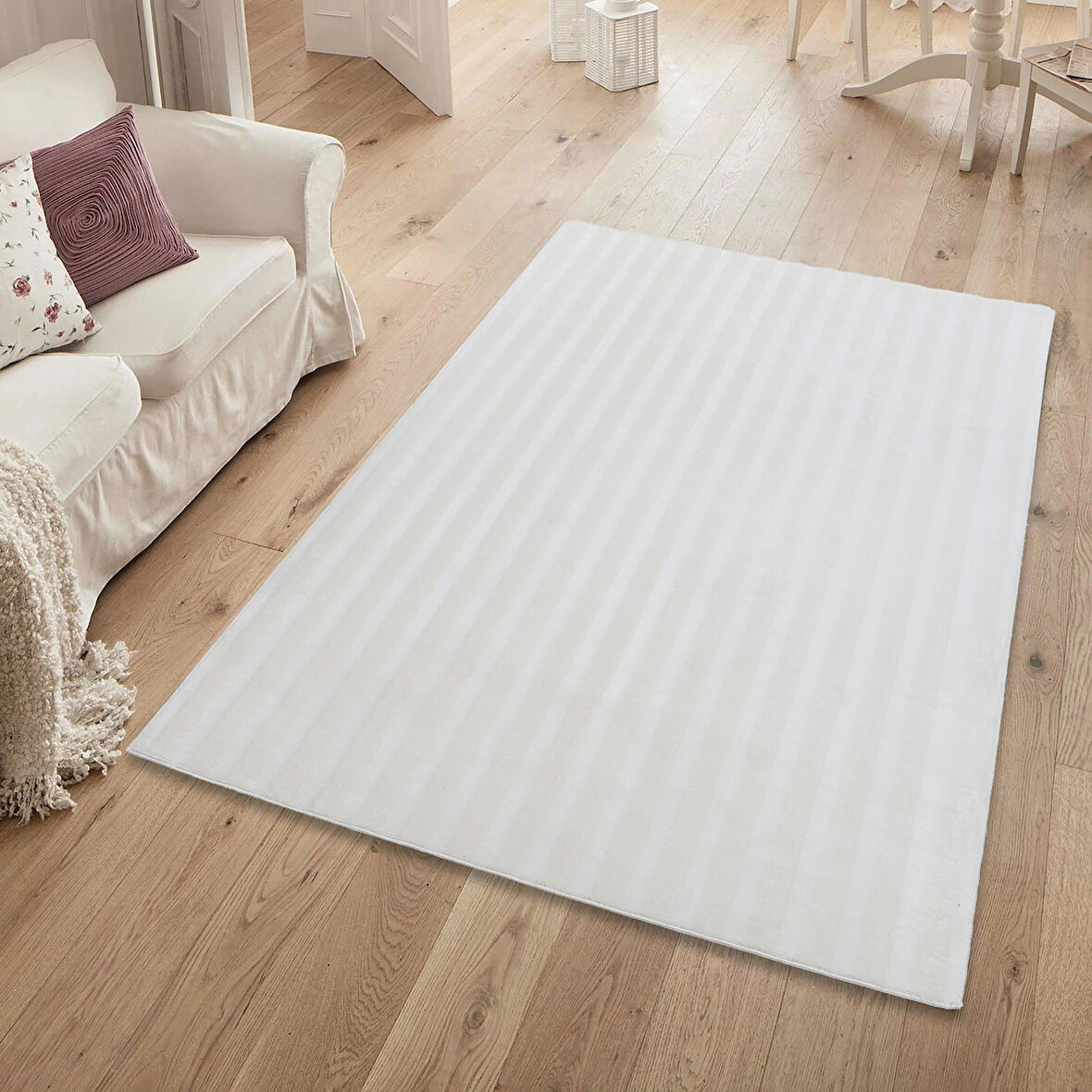 Krem Yumuşak Bubble Peluş Halı Yolluk – Kaymaz Tabanlı, Yıkanabilir B001A_CREAM