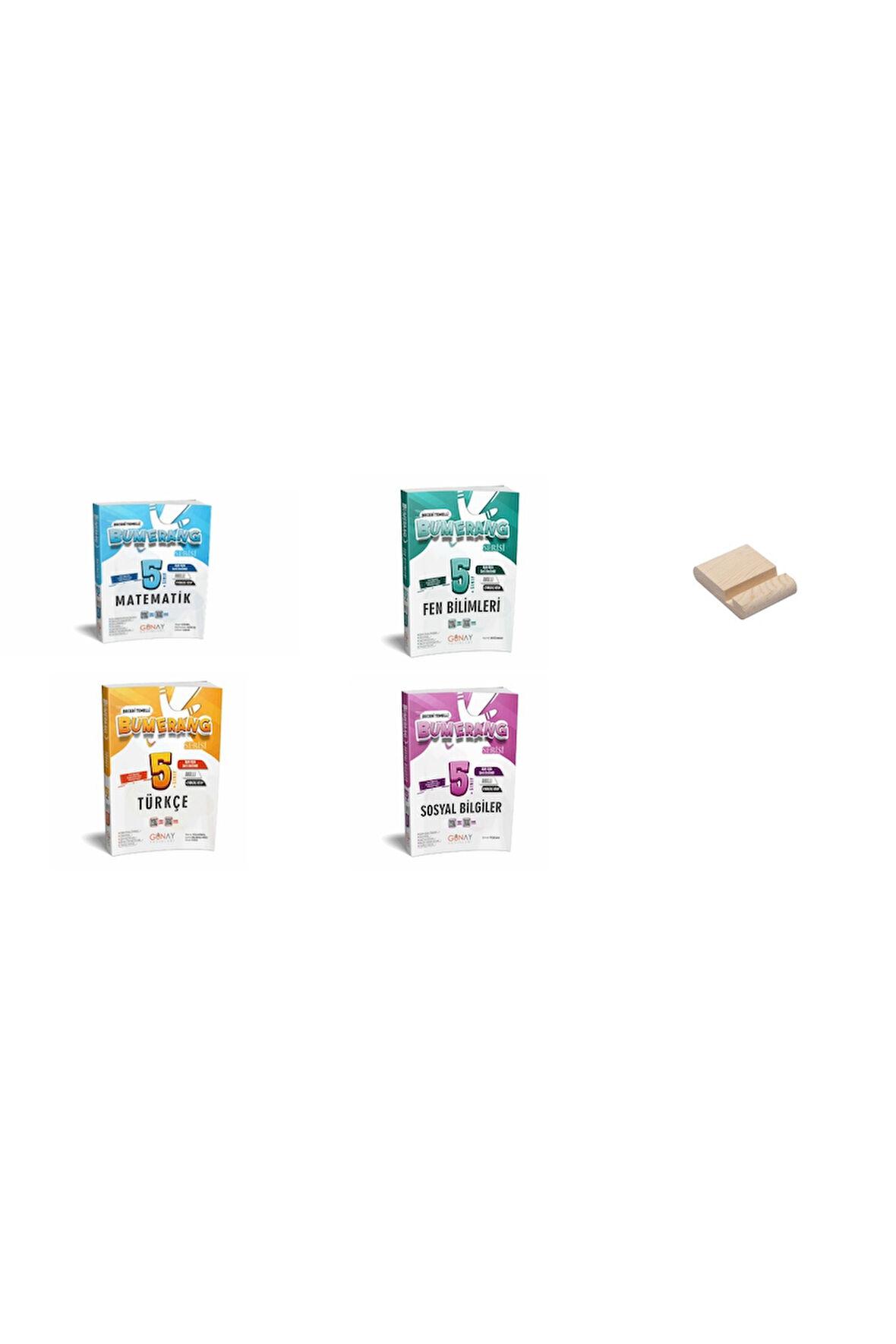 5. Sınıf Bumerang Matematik Fen Türkçe ve Sosyal Etkinlikli Kitap 4lü Set + Telefon Standı