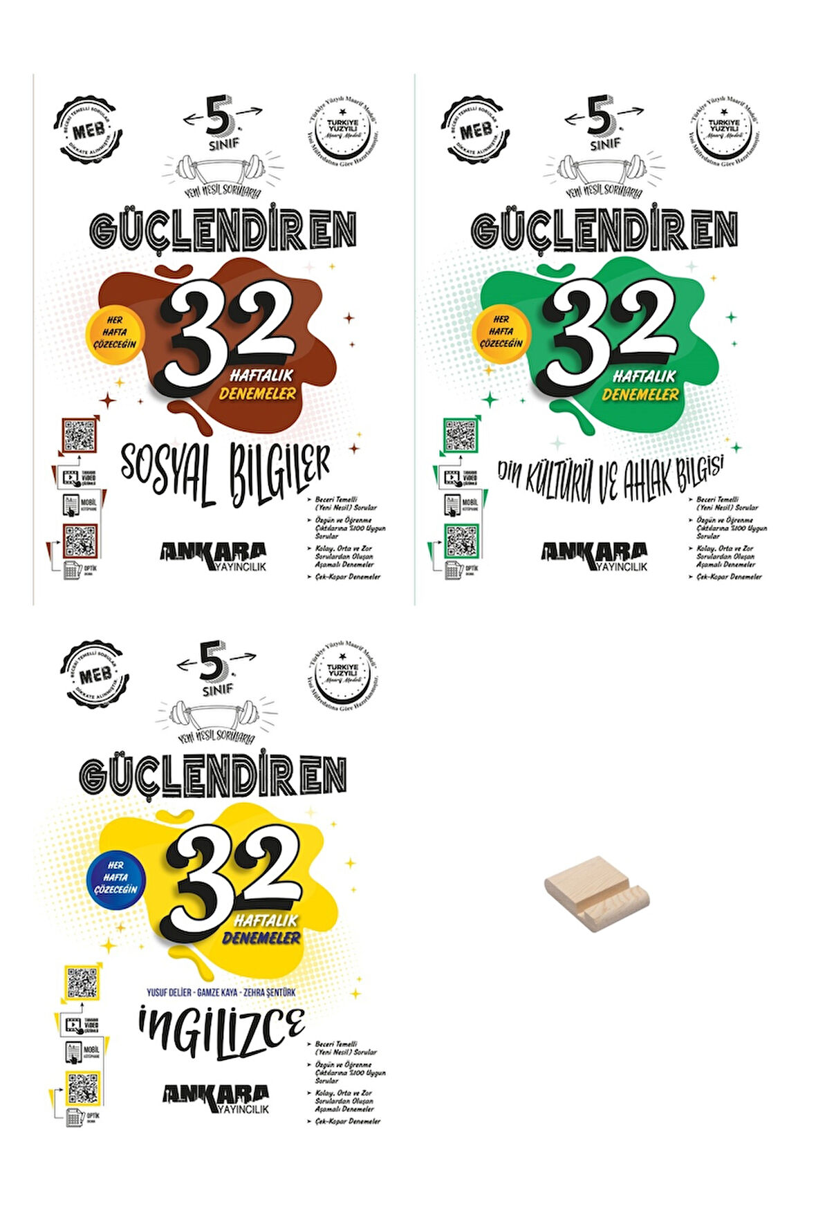 5. Sınıf Güçlendiren Sosyal Din Kültürü ve İngilizce Denemeleri 3lü Set
