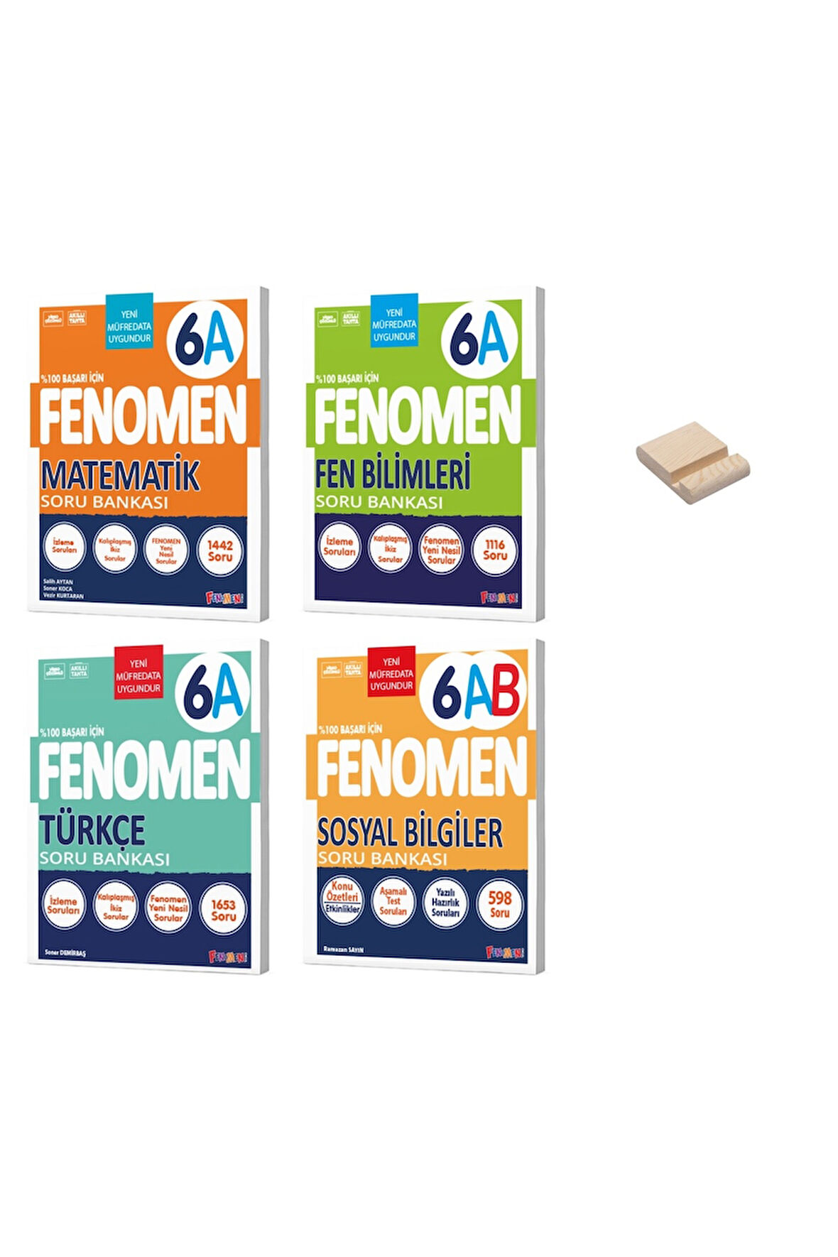6. Sınıf A Serisi Matematik Türkçe Fen ve Sosyal 4lü Soru Bankası + Telefon Standı