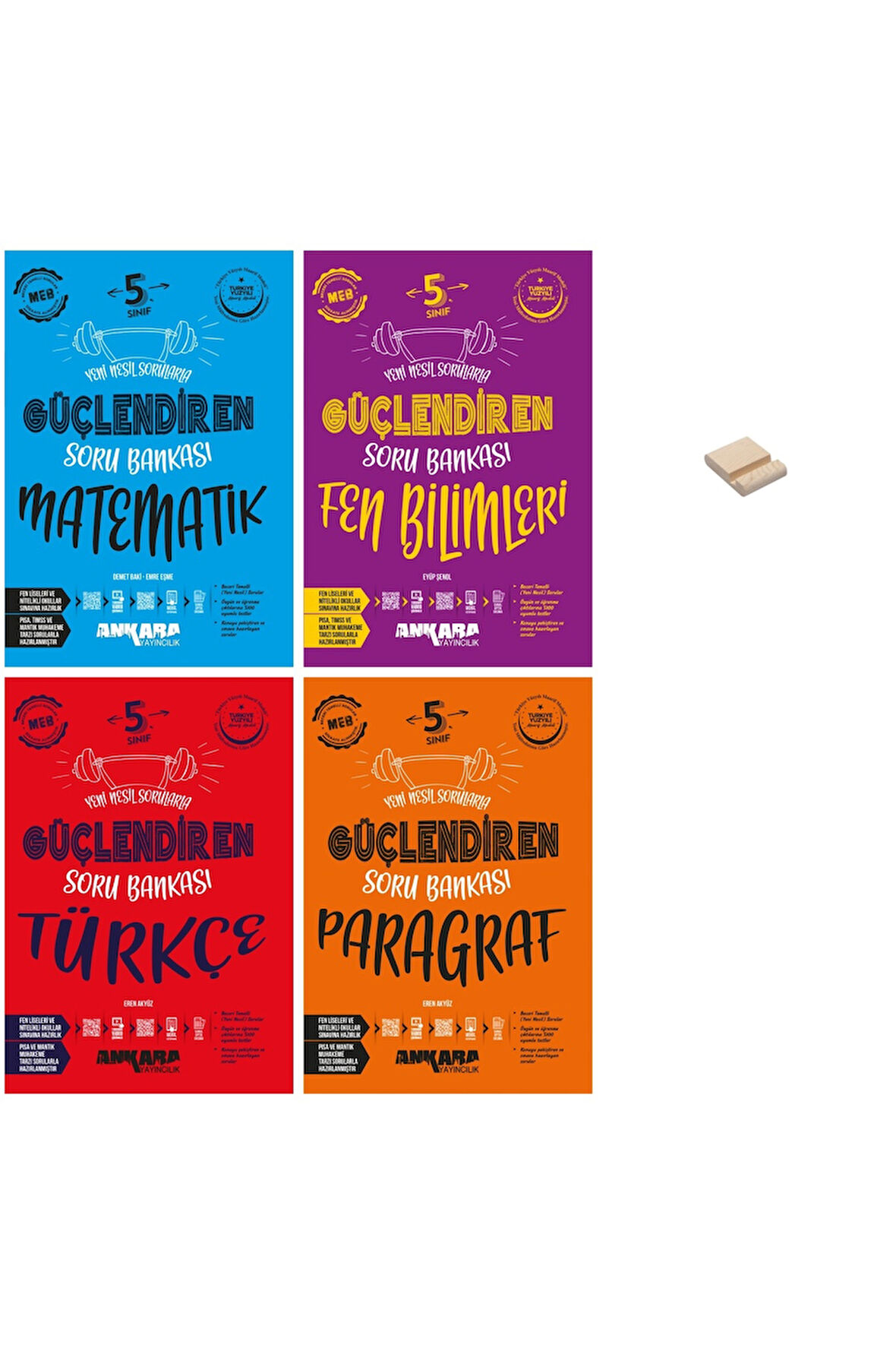 5. Sınıf Güçlendiren Matematik Fen Bilimleri Türkçe ve Paragraf Soru Bankası 4lü Set