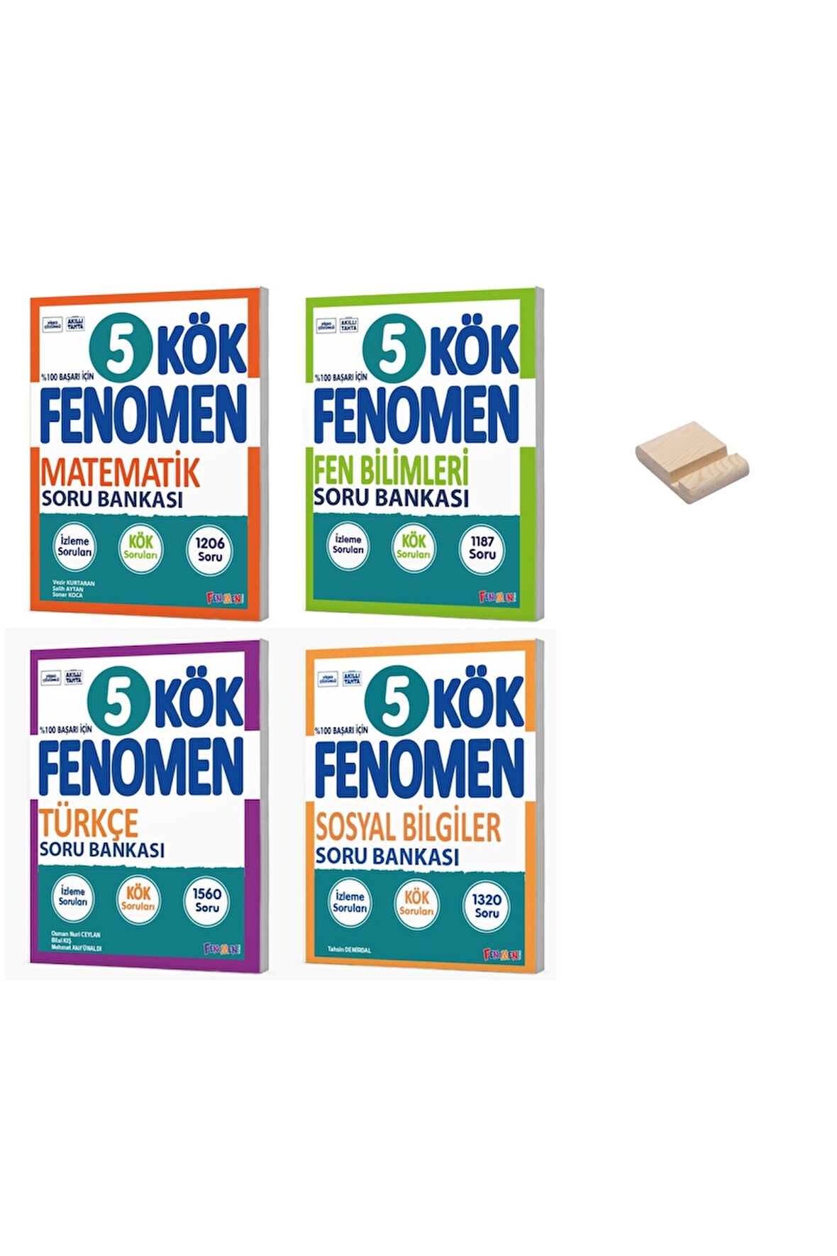 5. Sınıf KÖK Matematik Fen Türkçe ve Sosyal Soru Bankası 4lü Set + Telefon Standı
