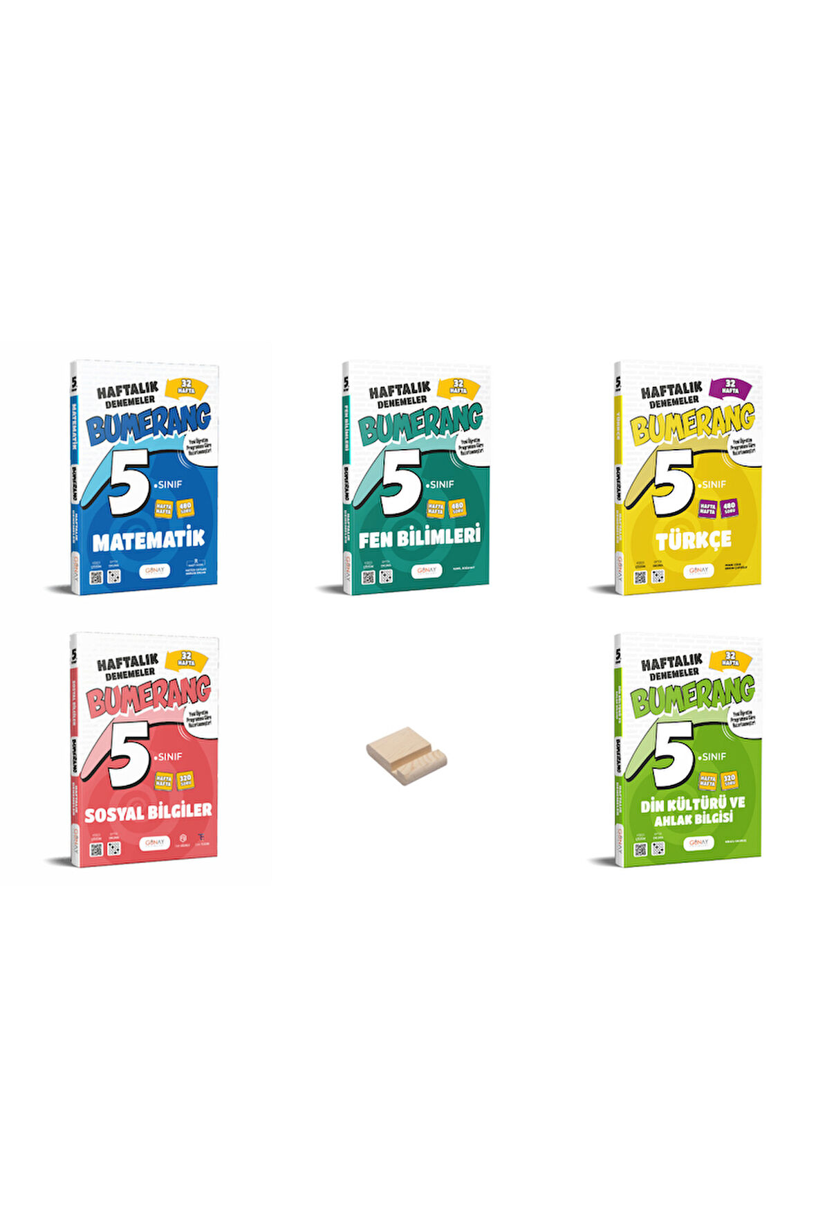 5. Sınıf Bumerang Tüm Dersler Haftalık Denemeleri 5li Set + Telefon Standı