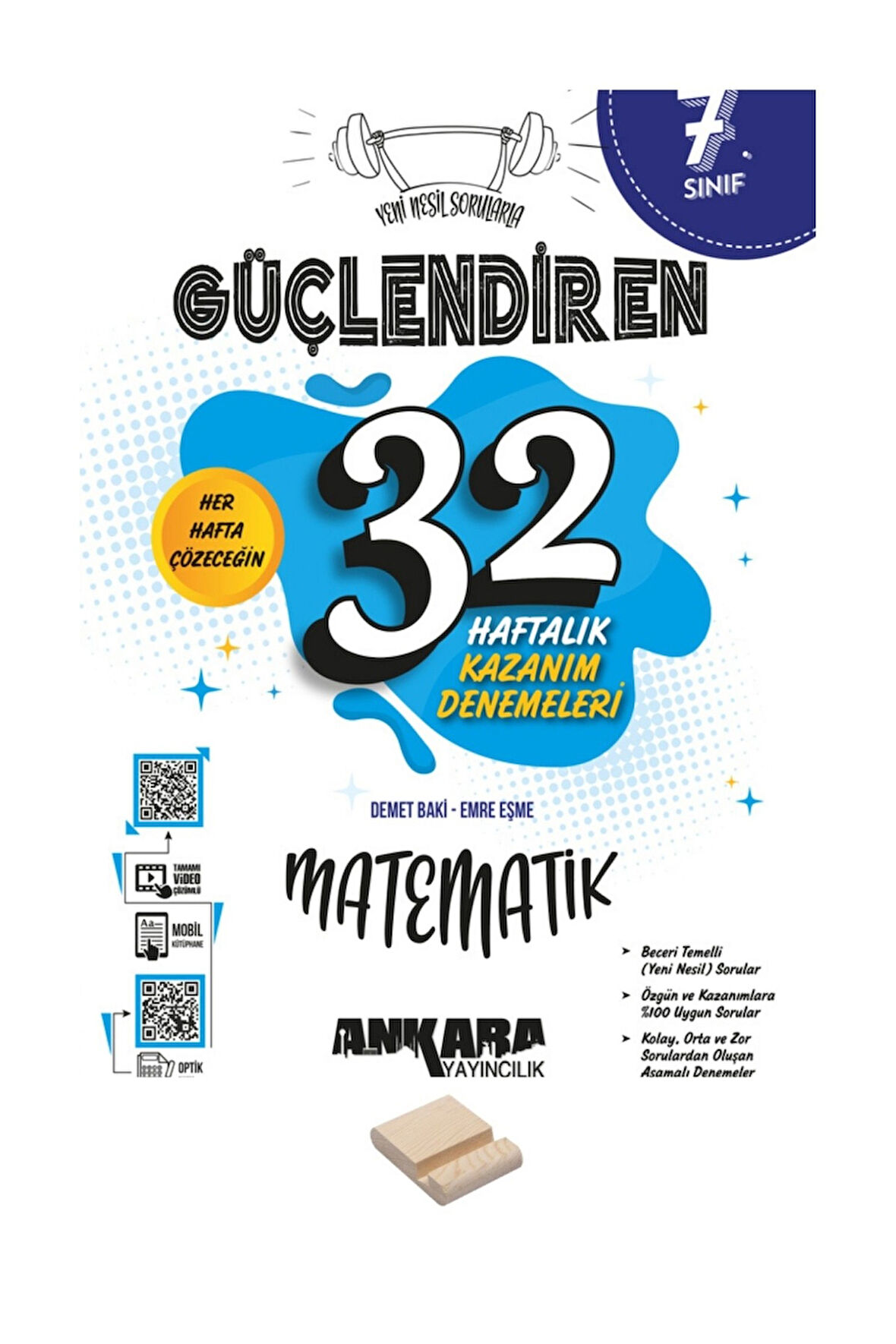 7. Sınıf Güçlendiren 32 Haftalık Matematik Kazanım Denemeleri ve Telefon Standı