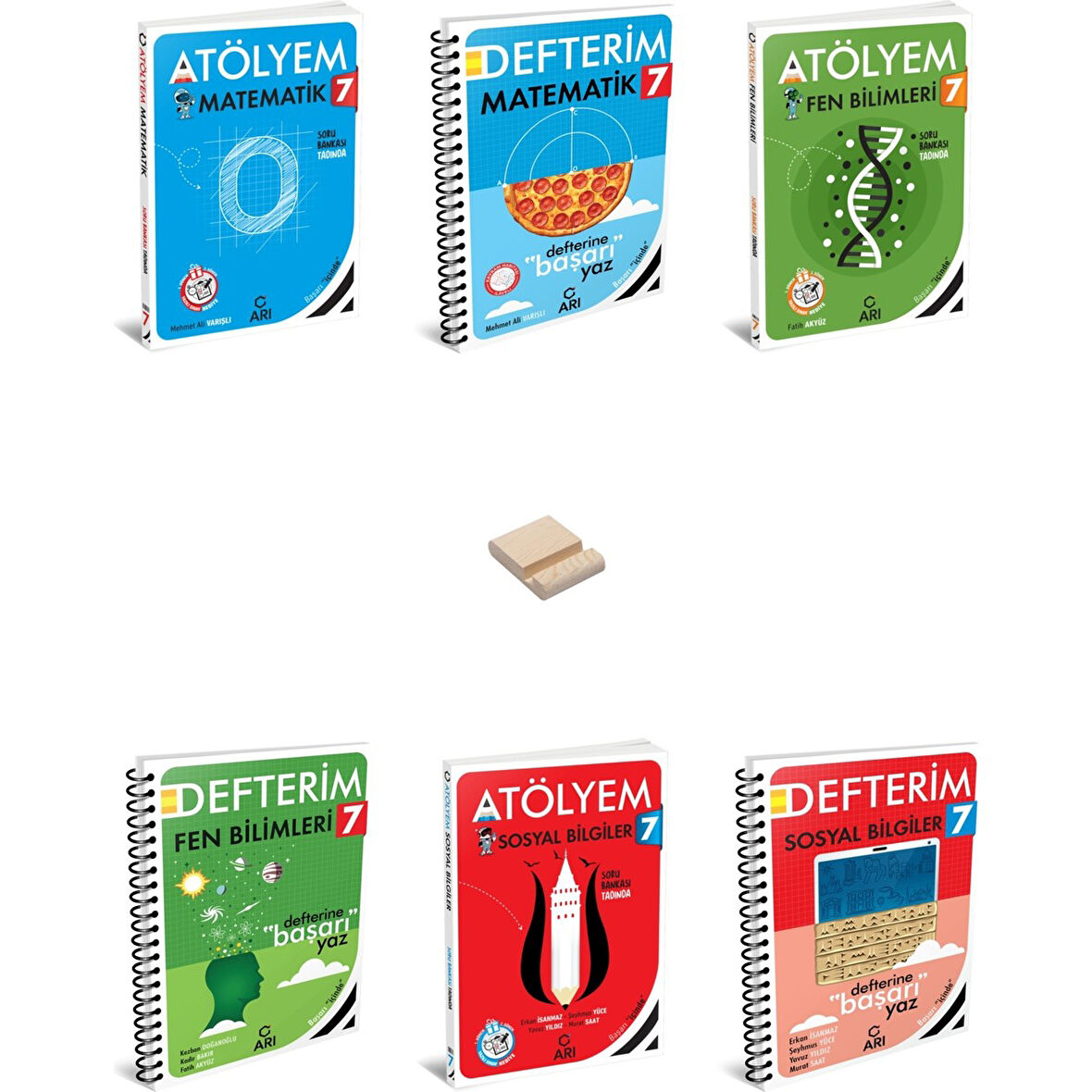 7. Sınıf Matematik Fen ve Sosyal Atölyem ve Defterim 6lı Set + Telefon Standı