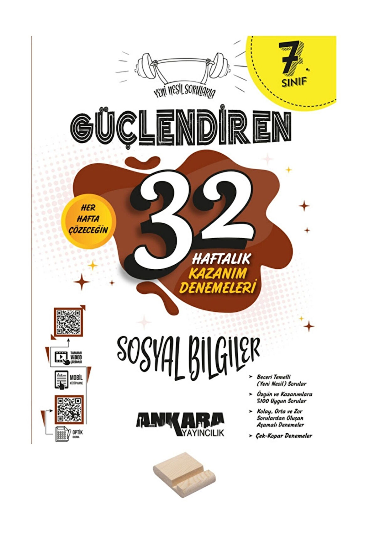 7. Sınıf Güçlendiren 32 Haftalık Sosyal Bilimler Kazanım Denemeleri ve Telefon Tutucu