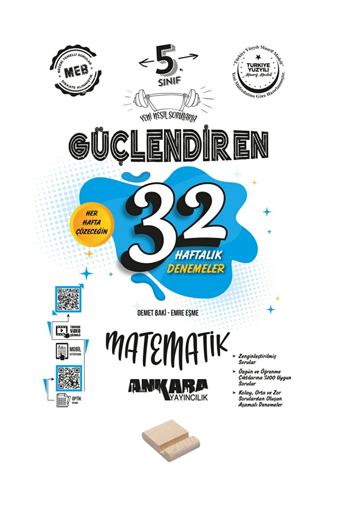 5. Sınıf Güçlendiren 32 Haftalık Matematik Kazanım Denemeleri ve Telefon Standı