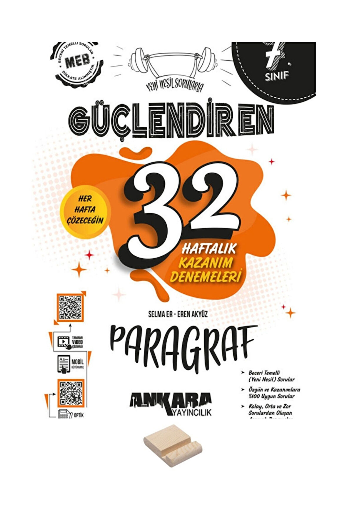 7. Sınıf Güçlendiren 32 Haftalık Paragraf Kazanım Denemeleri ve Telefon Tutucu
