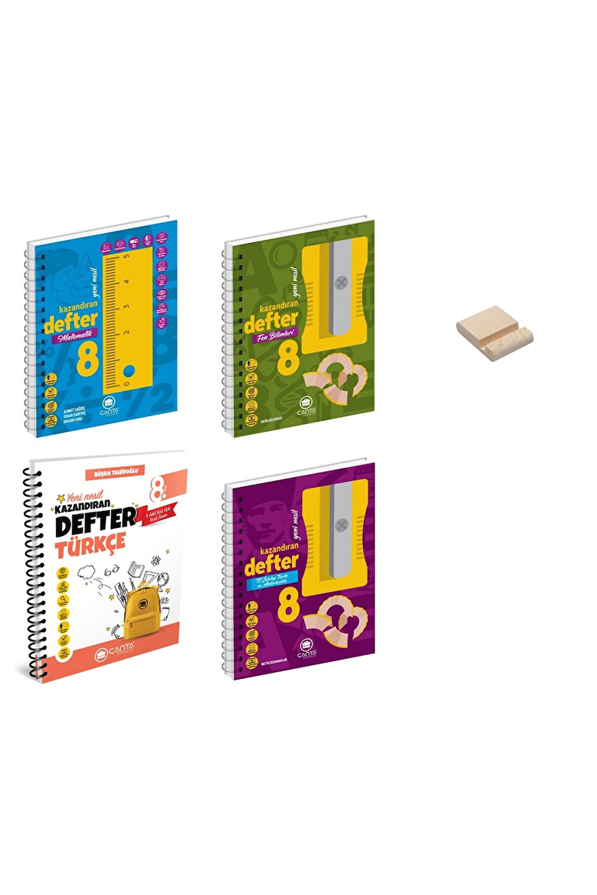 LGS 8. Sınıf Matematik Fen Bilimleri Türkçe ve İnkılap Kazandıran Defter 4lü Set