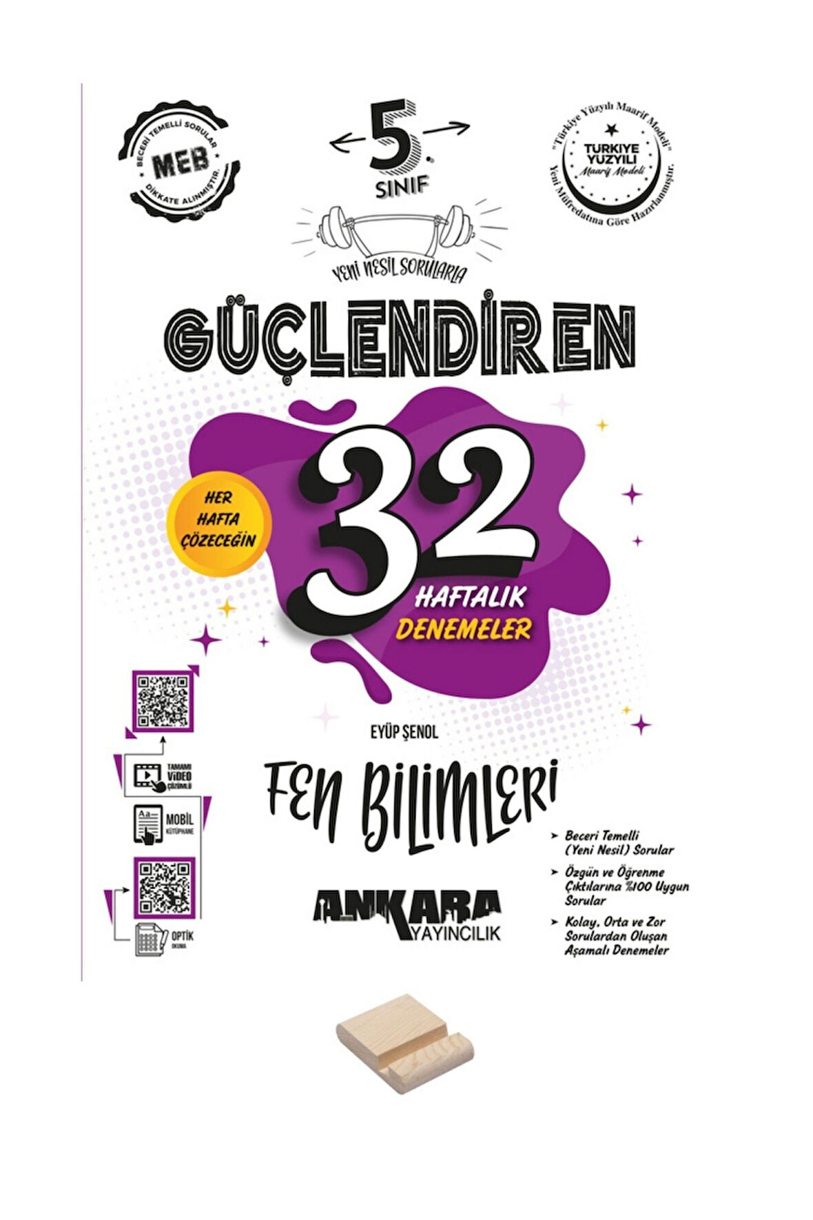 5. Sınıf Güçlendiren 32 Haftalık Fen Bilimleri Kazanım Denemeleri ve Telefon Standı