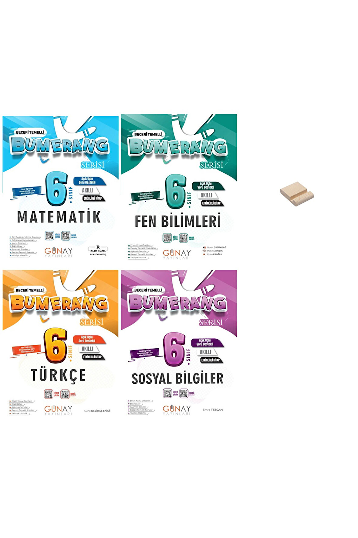 6. Sınıf Bumerang Matematik Fen Türkçe ve Sosyal Etkinlikli Soru Bankası 4lü Set + Telefon Standı