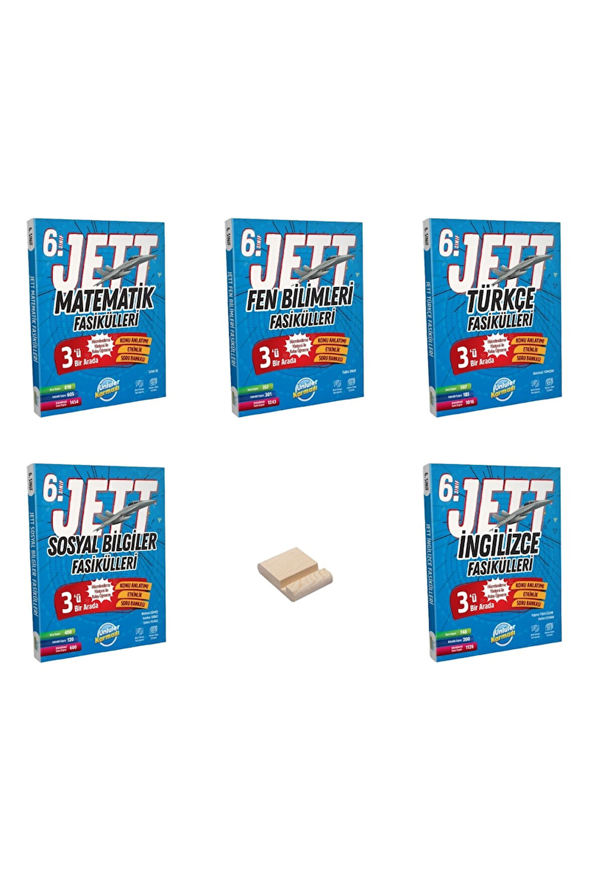 6. Sınıf JETT Matematik Fen Türkçe Sosyal ve İngilizce Fasikülleri 5li Set
