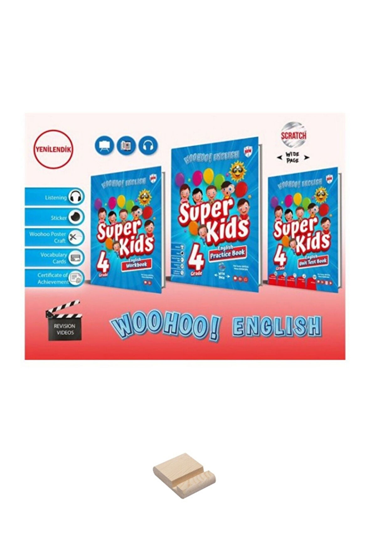 4. Sınıf Woohoo English Süper Kids 3lü Set ve Telefon Tutucu