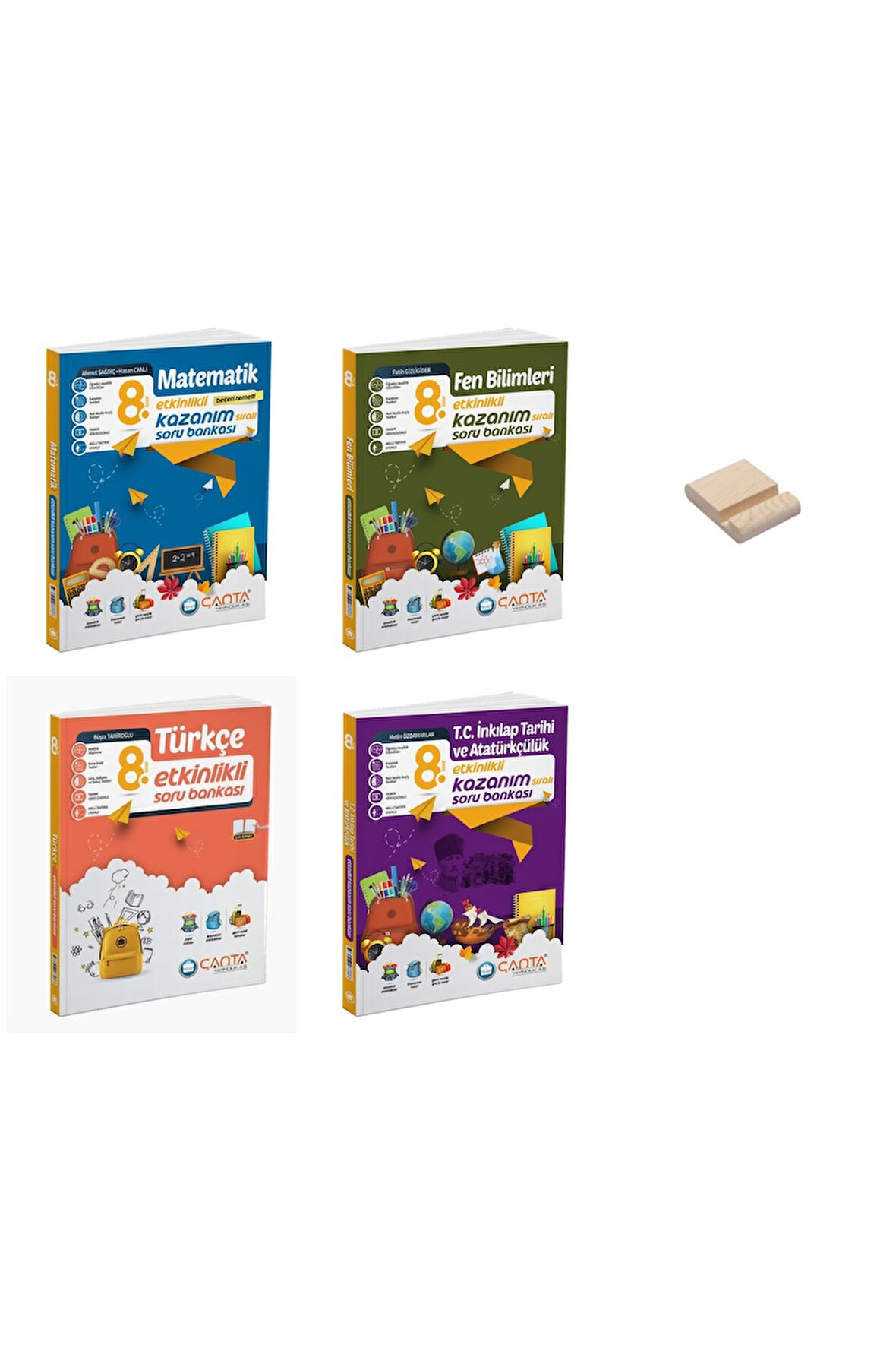 LGS 8. Sınıf Matematik Fen Bilimleri Türkçe ve İnkılap Etkinlikli Soru Bankası 4lü Set
