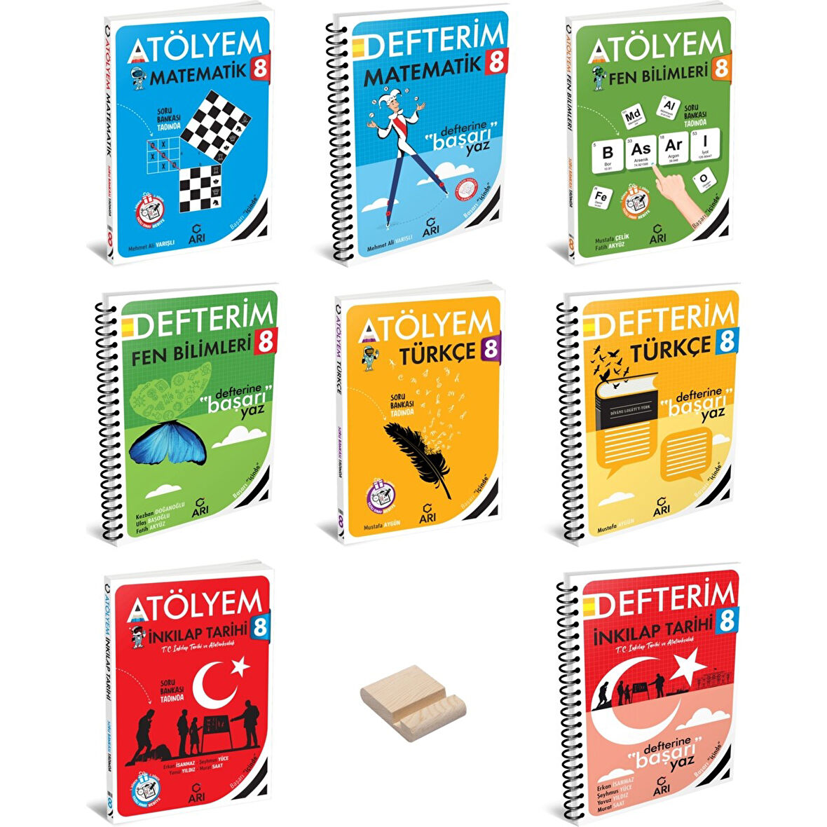 Lgs 8. Sınıf Matematik Fen Türkçe ve Inkılap Atölyem - Defterim 8li Set + Telefon Standı