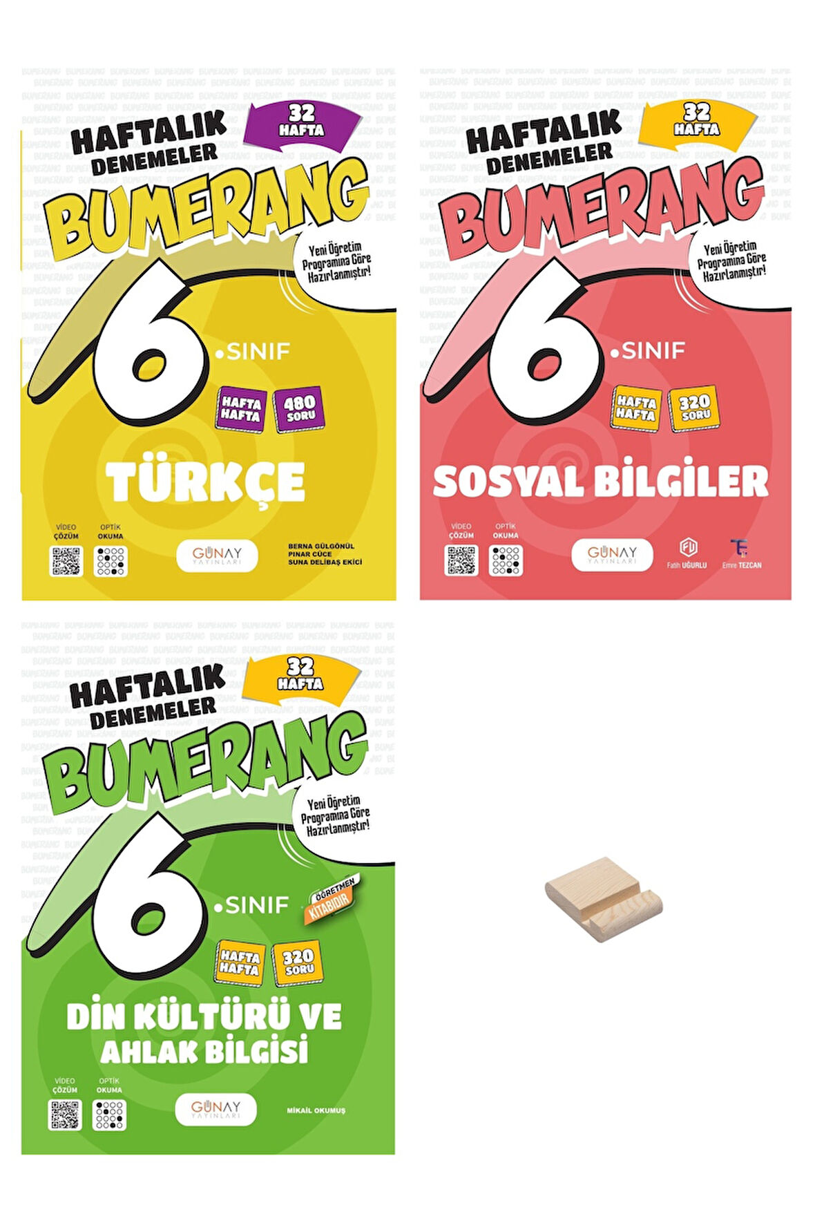 6. Sınıf Bumerang Türkçe Sosyal ve Din 32 Haftalık Denemeleri 3lü Set + Telefon Standı