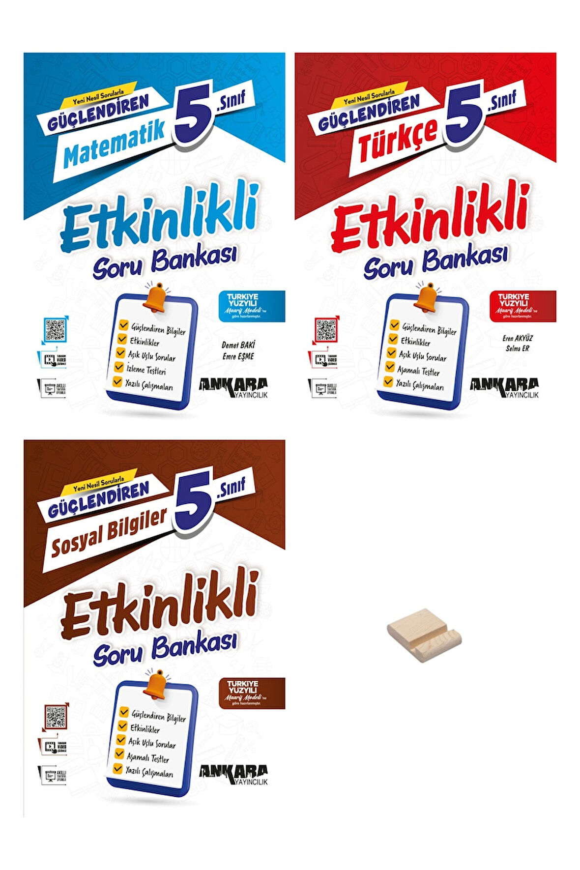 5. Sınıf Güçlendiren Matematik Türkçe ve Sosyal Bilgiler Etkinlikli Soru Bankası 3lü Set