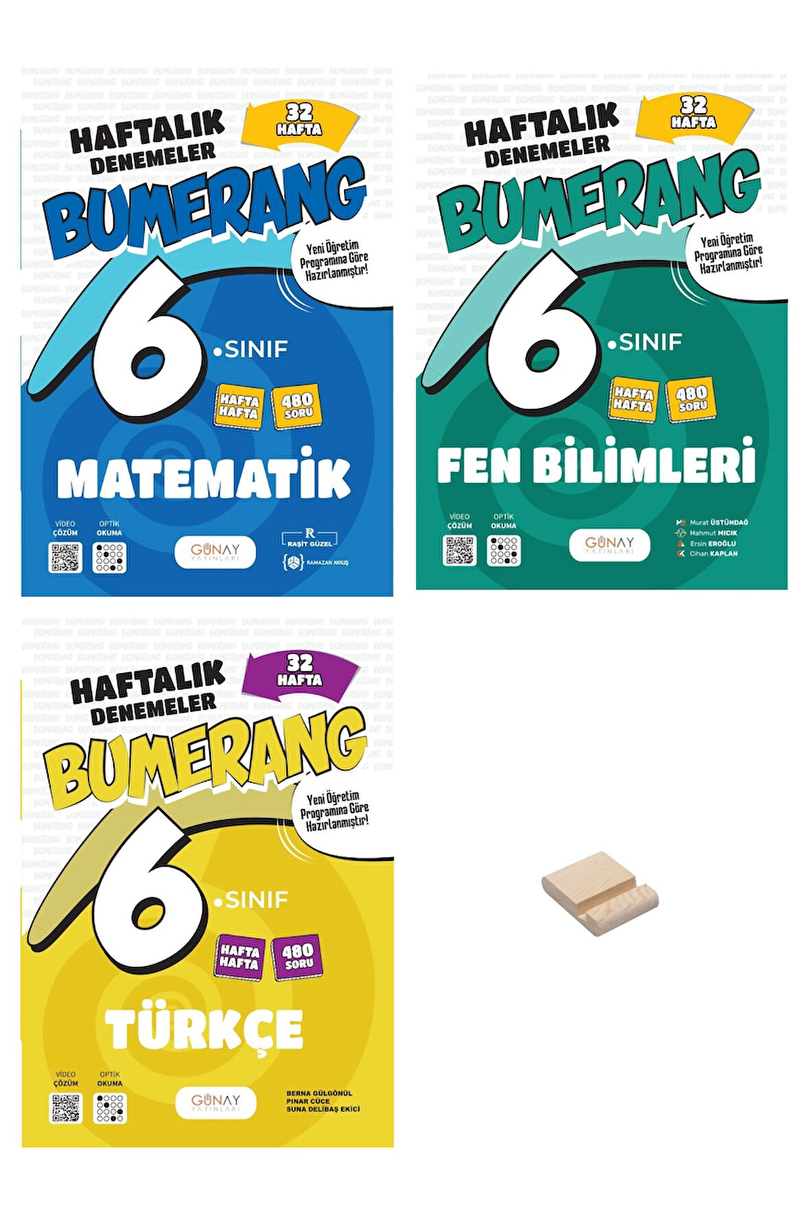 6. Sınıf Bumerang Matematik Fen ve Türkçe 32 Haftalık Denemeleri 3lü Set + Telefon Standı