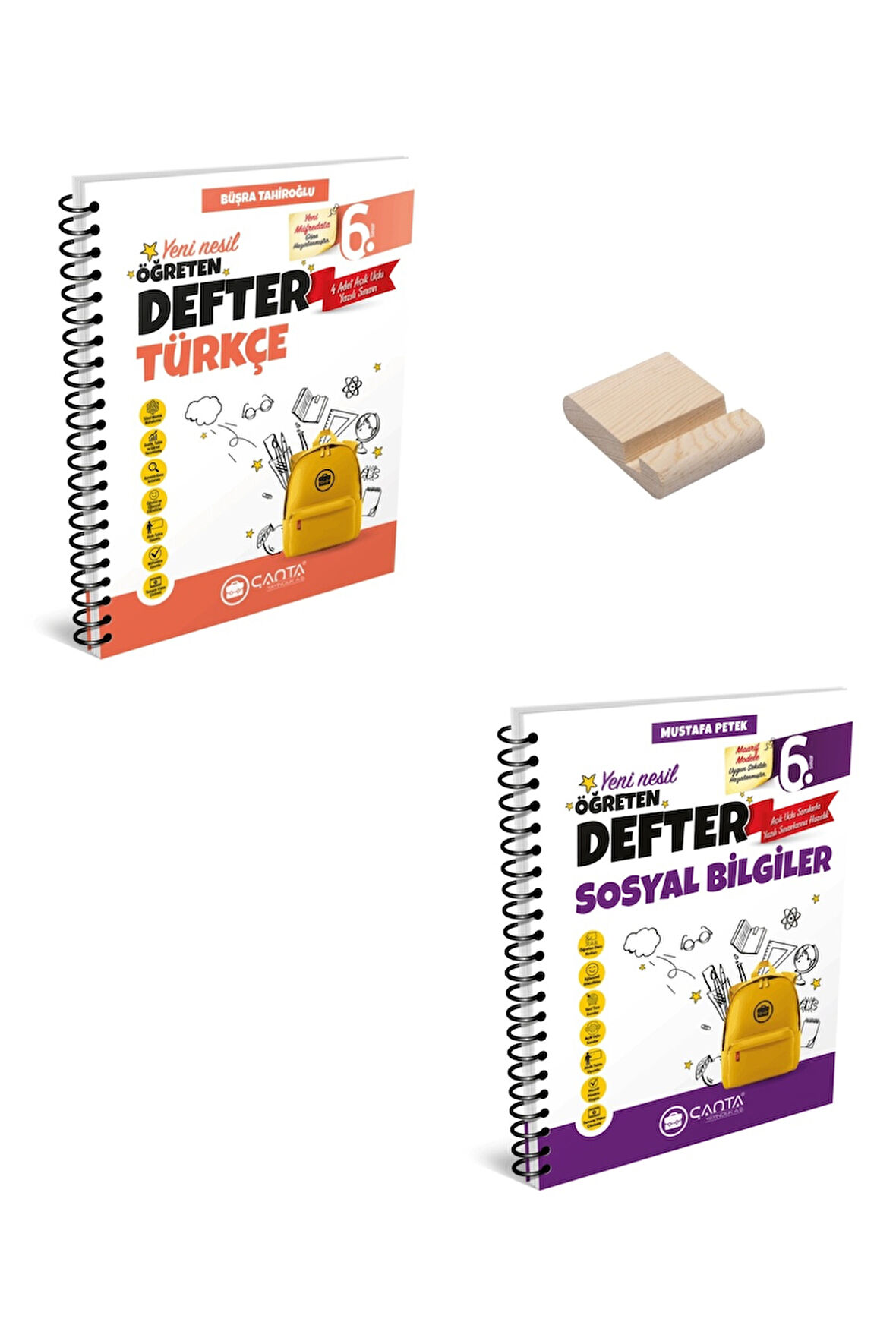 6. Sınıf Öğreten Defter Türkçe ve Sosyal Bilgiler + Telefon Standı